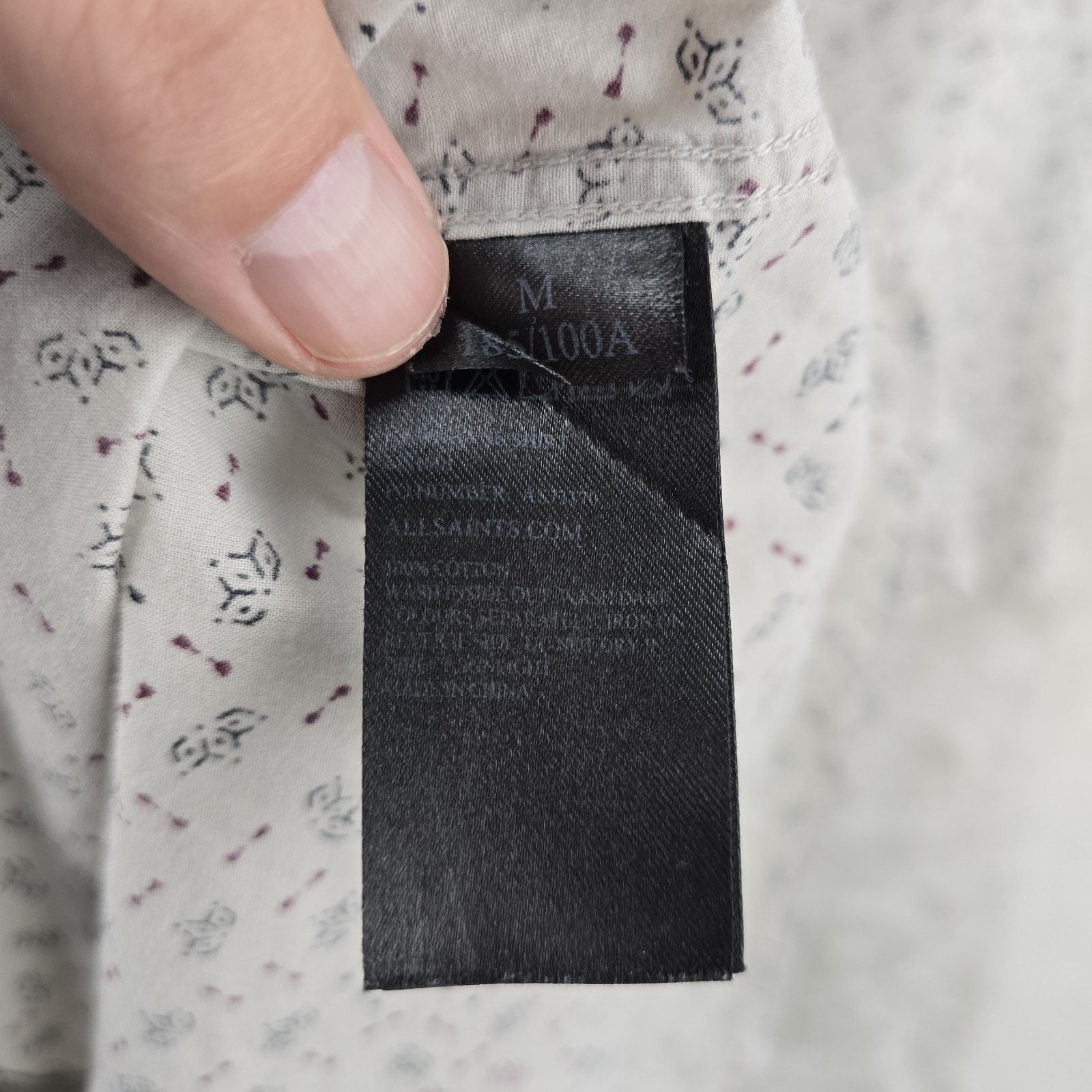 Allsaints AllSaints Shirt Medium Kawaba Short Sleeve Floral Ivory Size US M / EU 48-50 / 2 - 6 Thumbnail