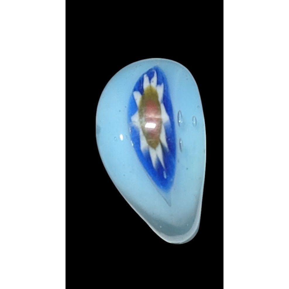 Other Vintage Hand Blown Blue Floral Glass Ring Size 6 3/4 Size ONE SIZE - 2 Thumbnail