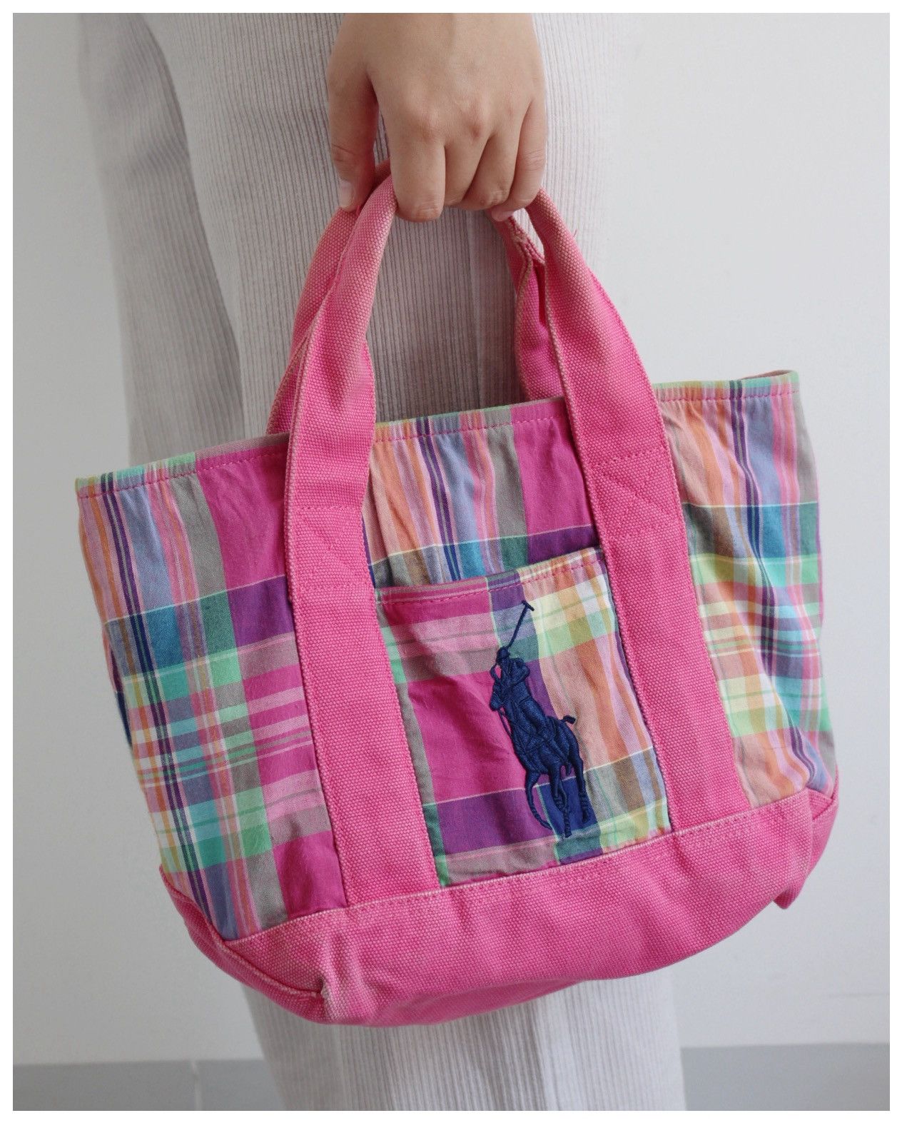 Polo Ralph Lauren × Ralph Lauren × Vintage 2000S POLO RALPH LAUREN MADRAS CANVAS TOTE BAG Size ONE SIZE - 3 Thumbnail