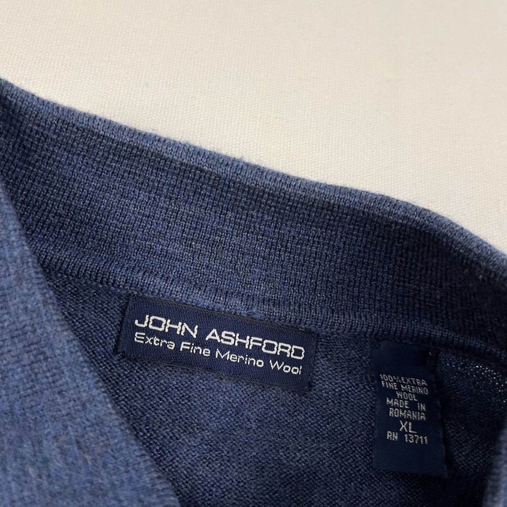 Vintage VINTAGE John Ashford Sweater Polo Mens XL Merino Wool Blue Jumper Academia Old Money VTG Size US XL / EU 56 / 4 - 2 Thumbnail
