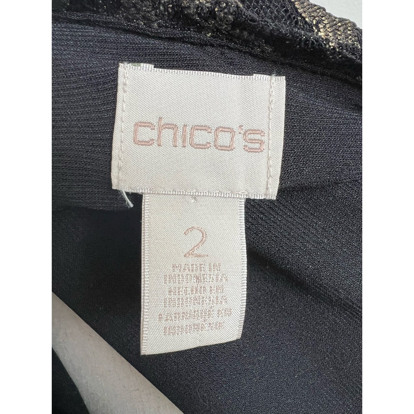 Chicos Chico’s Long Sleeve Lace Overlay Blouse Size 2 (US Large) Size L / US 10 / IT 46 - 6 Thumbnail