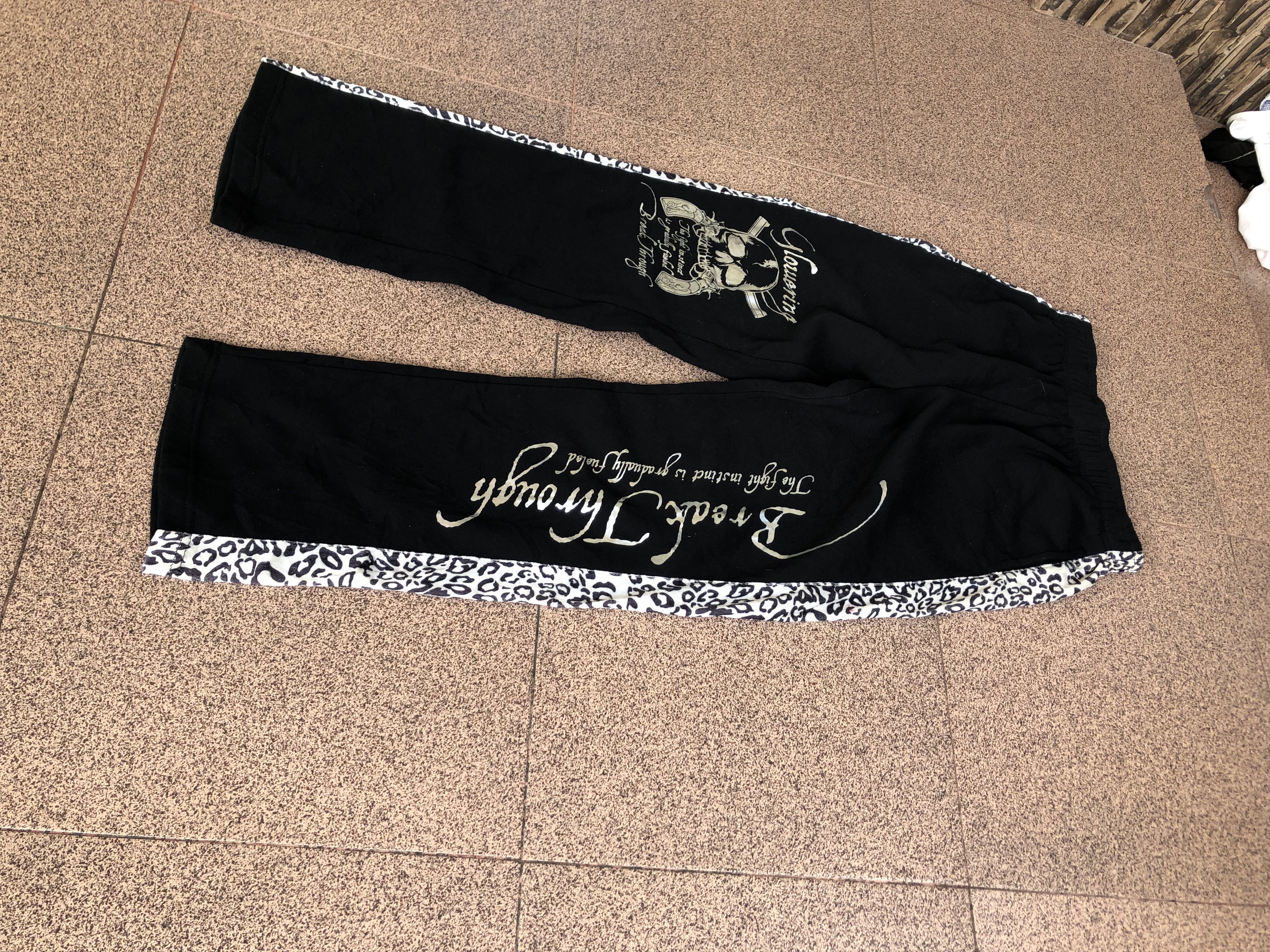 If Six Was Nine Dia Star Leopard Poem Vkei Style Y2k Japanese Size US 29 - 3 Thumbnail