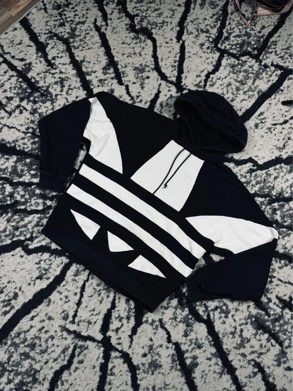 Adidas Adidas hoodie black white logo S 36 Size S / US 4 / IT 40 - 2 Thumbnail