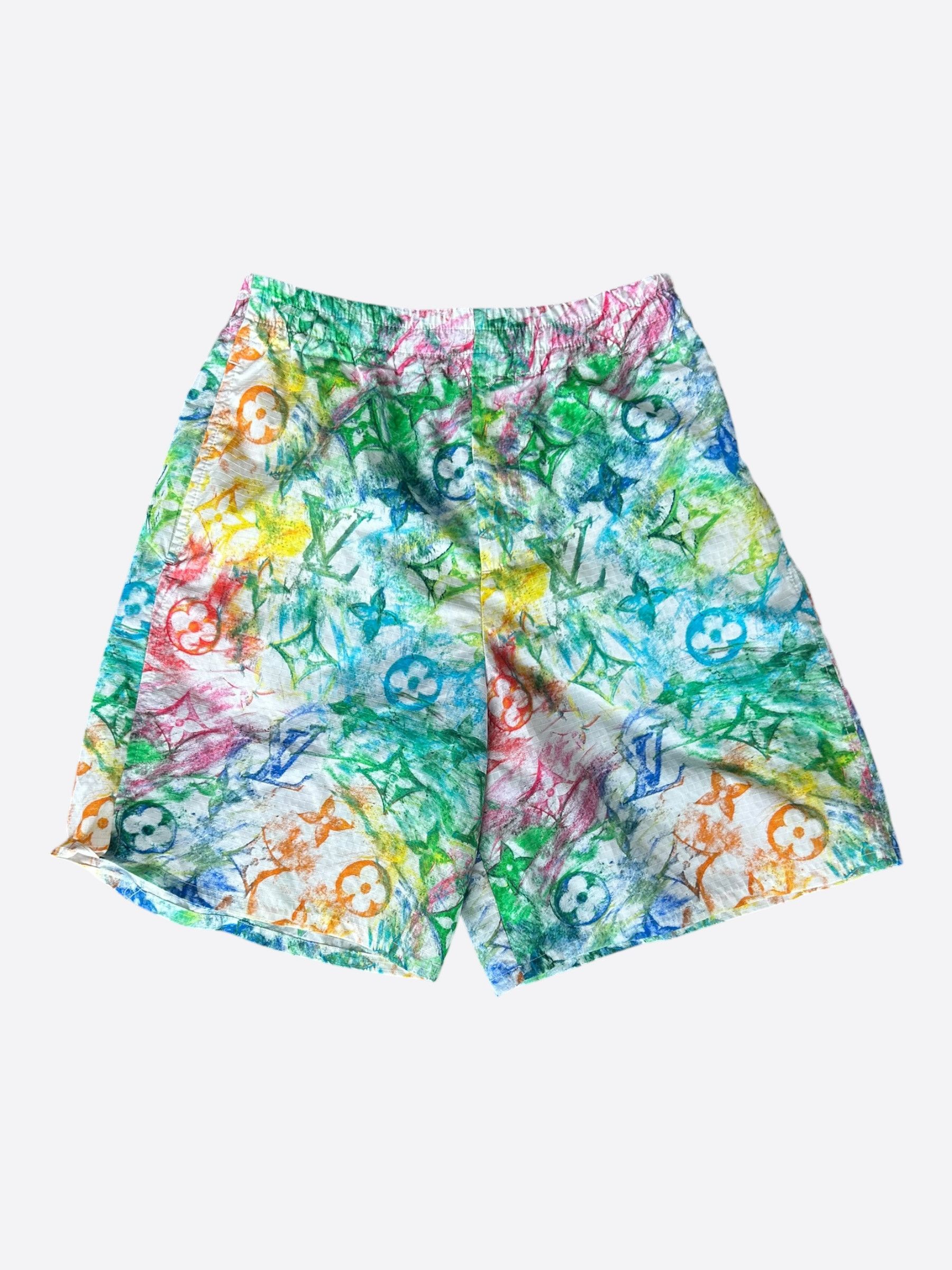 Louis Vuitton Louis Vuitton White Multicolor Pastel Monogram Swimshorts Size US 30 / EU 46 - 1 Thumbnail