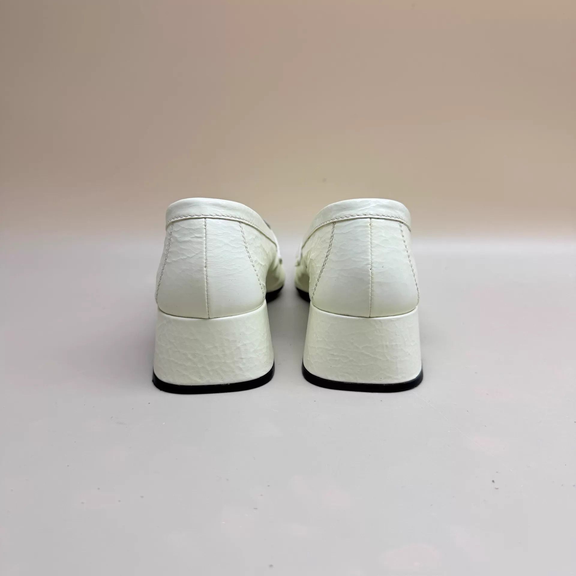 Prada Prada White Triangle Logo Loafer 35 (99 New) Size US 4.5 / IT 34.5 - 3 Thumbnail
