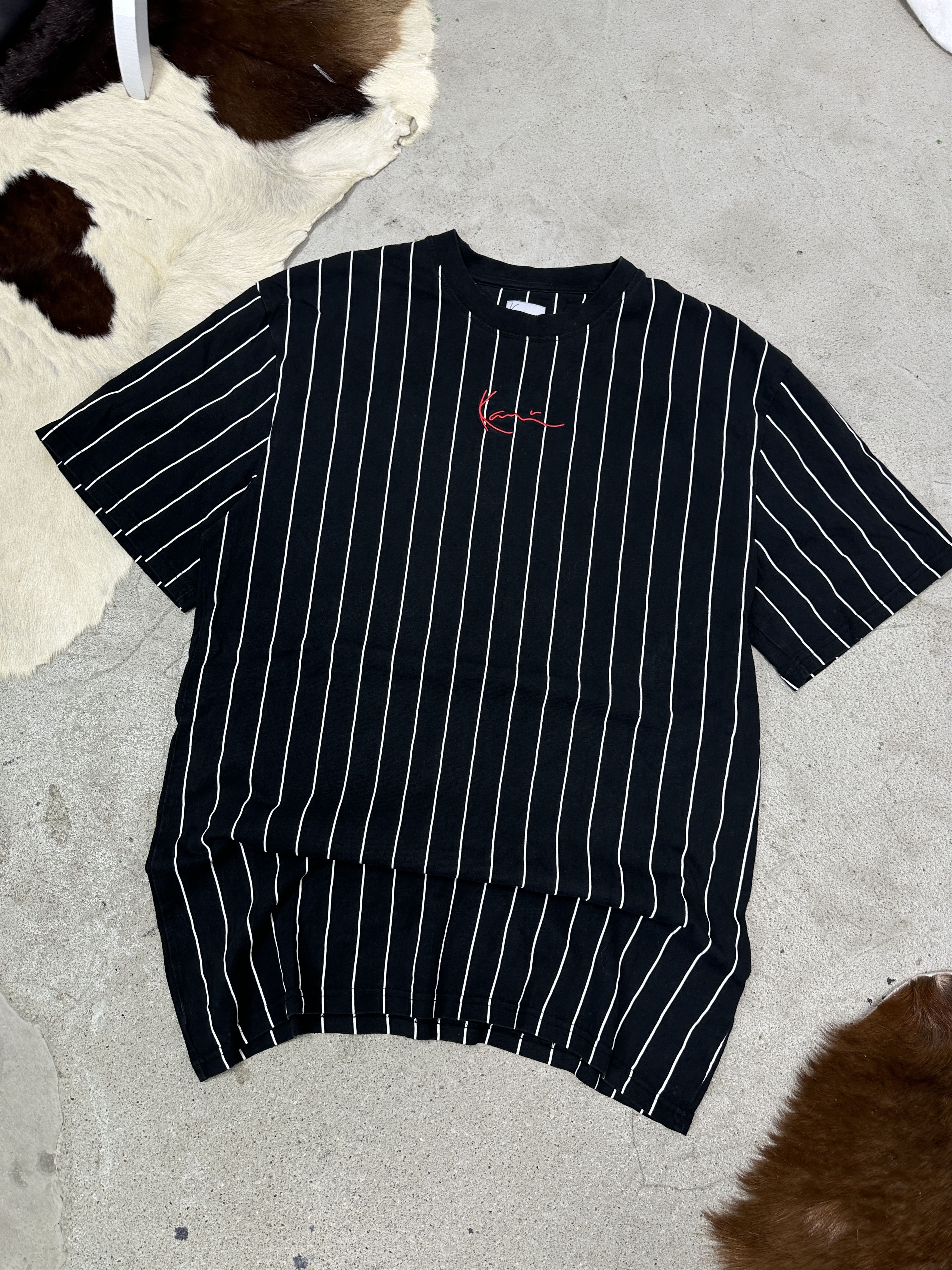 Karl Kani Vintage Streetwear Striped Oversize Karl Kani T-shirt 00s Size US XL / EU 56 / 4 - 1 Thumbnail