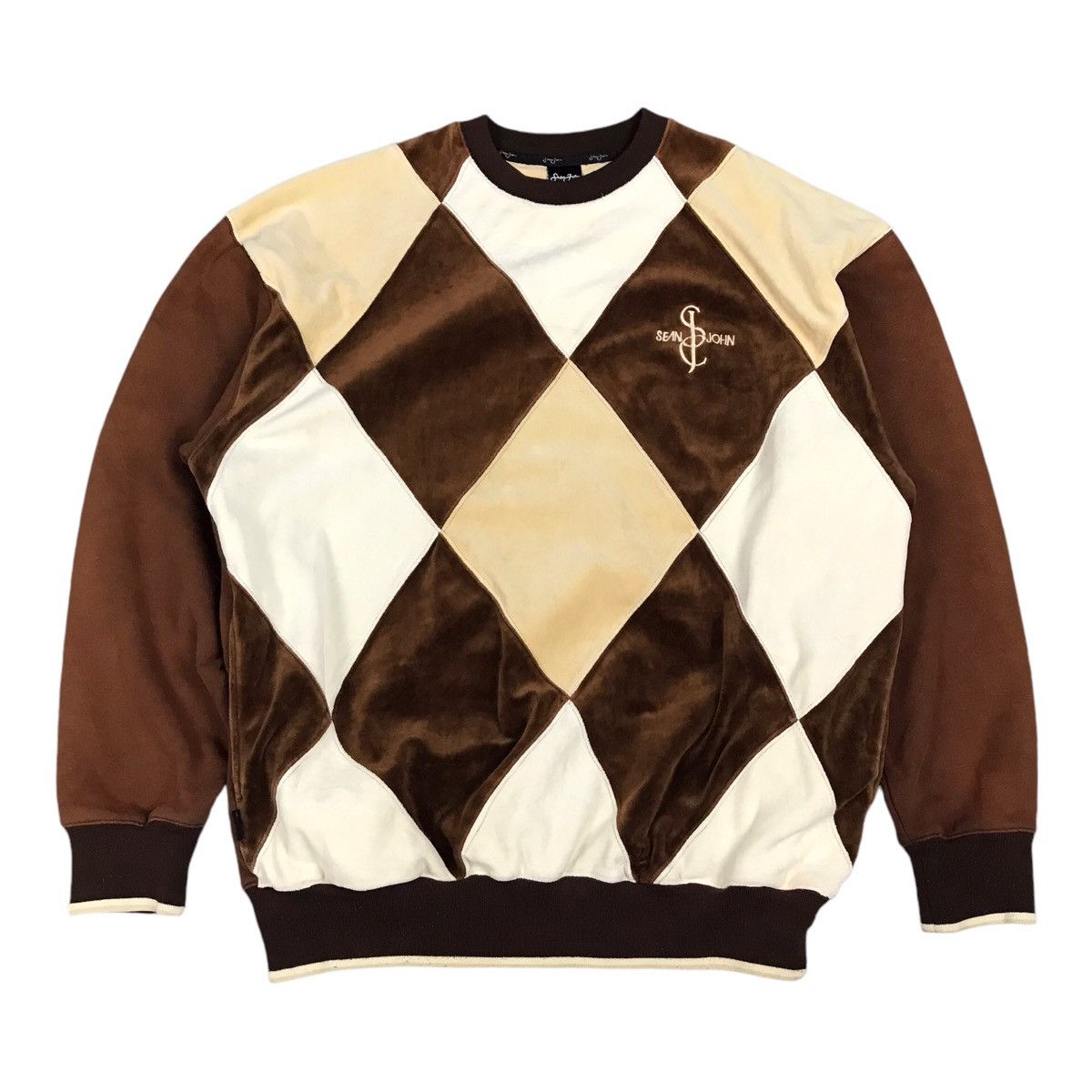 Japanese Brand × Sean John SEAN JHON PATCHWORK VELVET SUN FADED SWEATSHIRT Size US XL / EU 56 / 4 - 1 Thumbnail