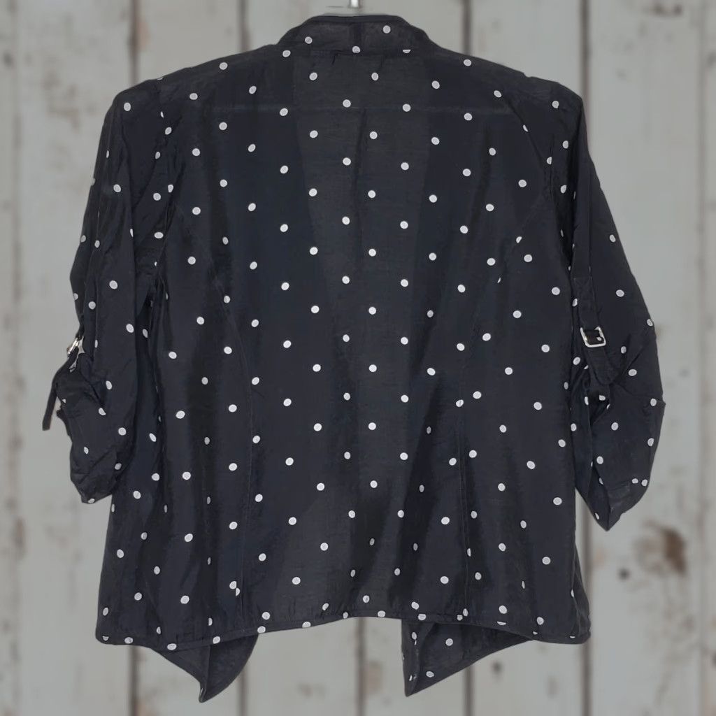 Vintage Chicos Cardigan Top Women’s Cardigan 3/4 Sleeve Open Front Black White Polka Dot Nylon Rayon Blend Size 2 Size XS / US 0-2 / IT 36-38 - 1 Thumbnail
