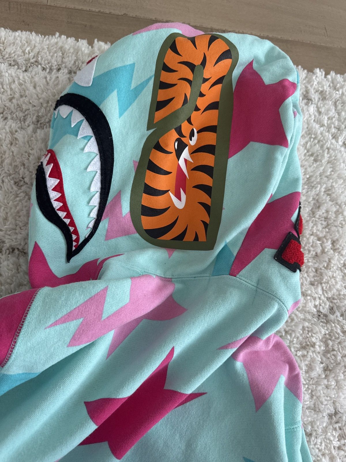 Bape Bape Miami Sta Pattern Shark Full Zip Hoodie Size US M / EU 48-50 / 2 - 5 Thumbnail