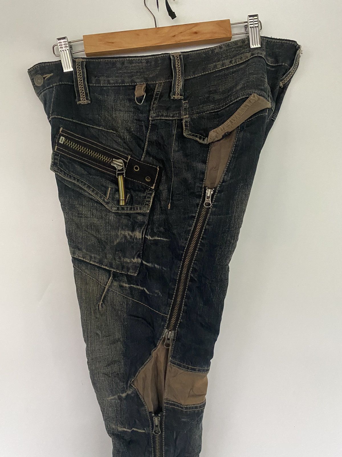PPFM Japanese Brand PPFM Distressed Zippered Denim Jeans Pants Size US 32 / EU 48 - 16 Thumbnail