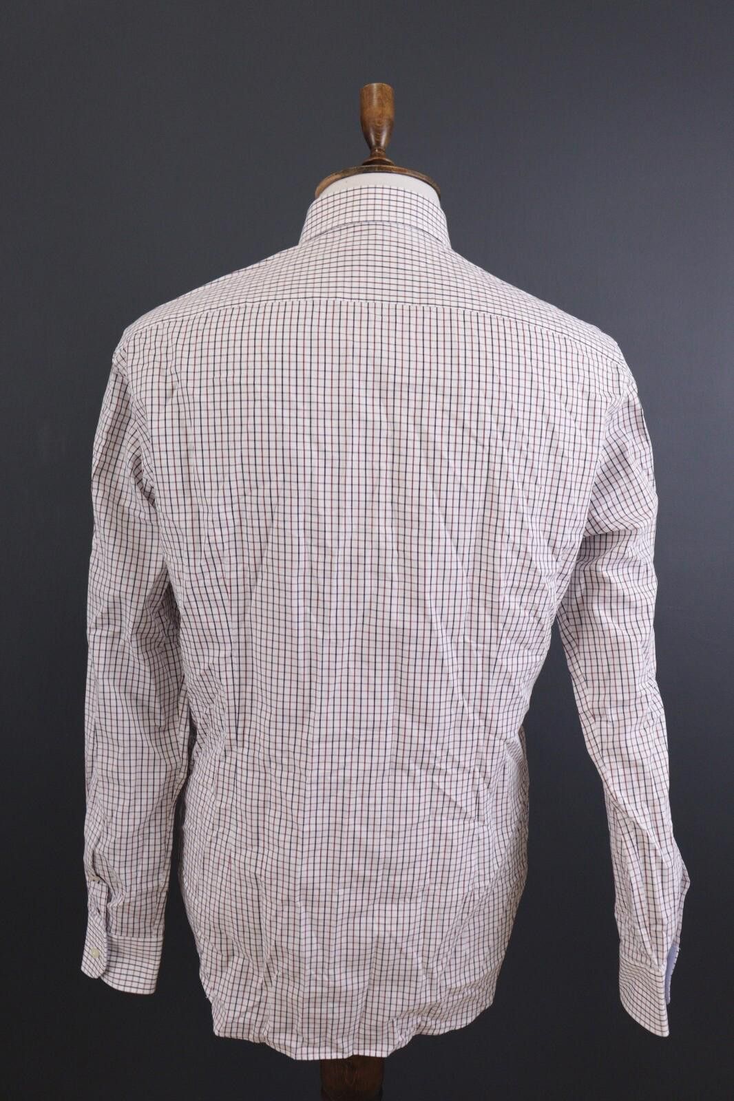 Tommy Hilfiger Tommy Hilfiger Tailored Fitted White Check Shirt 42 16.5 Size US M / EU 48-50 / 2 - 5 Thumbnail