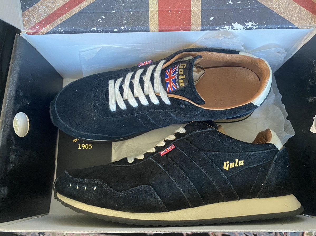 Gola Gola Track Black Suede Sz 10 1905 Made In England Rare Size US 10 / EU 43 - 1 Thumbnail