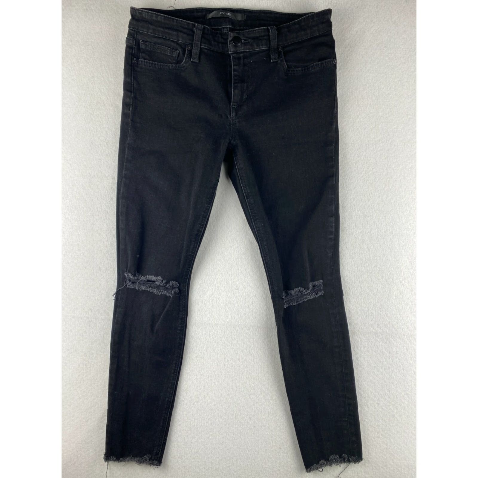 Vintage Joe's Jeans Womens Jeans Black Skinny Distressed Regular 28x26 Denim Stretch 5-Pocket Modern Mens? Size 28" / US 6 / IT 42 - 2 Thumbnail