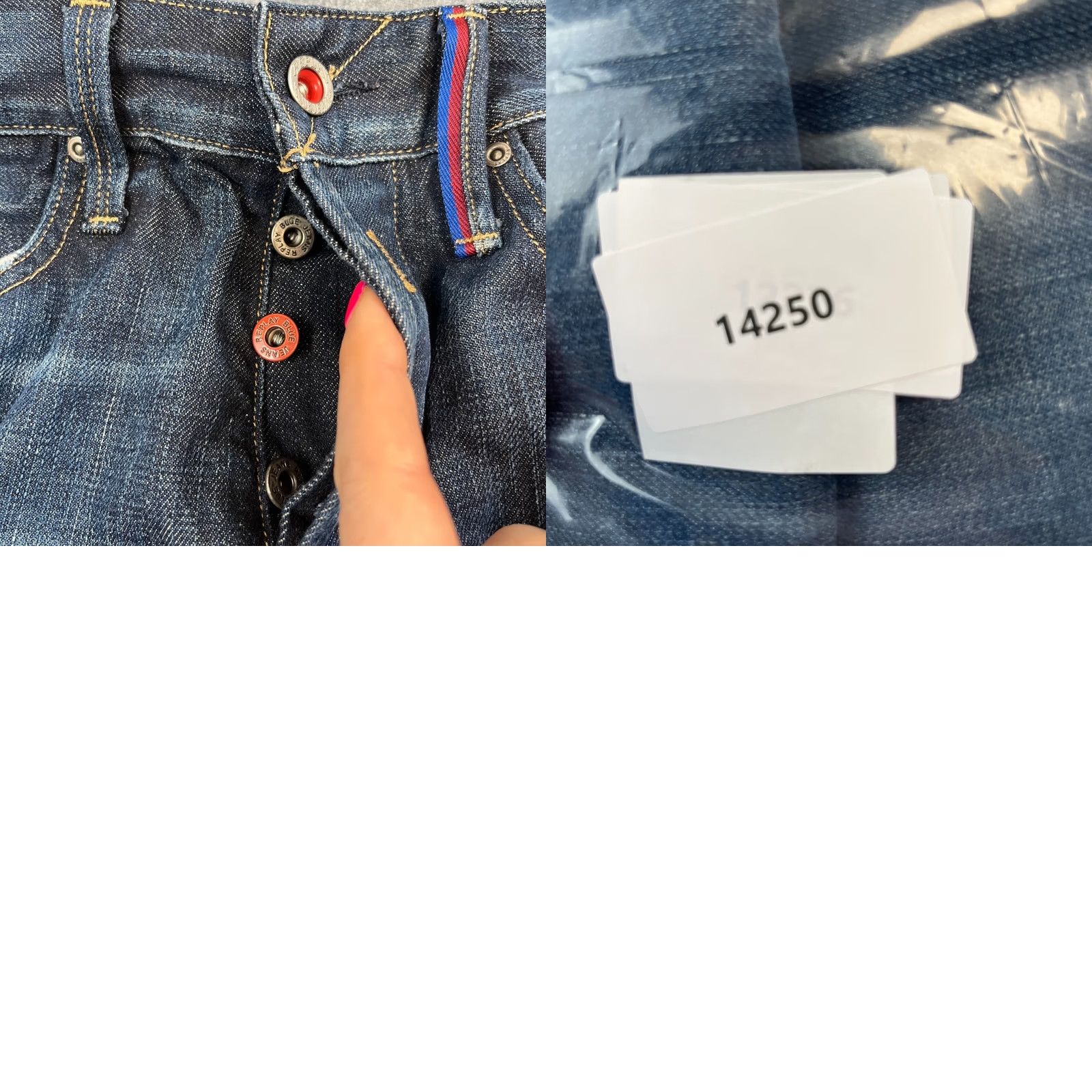 Replay Replay Jeans Mens 32 30 Straight Dark Wash Blue Whiskering FC Barcelona Collab Size US 32 / EU 48 - 9 Thumbnail