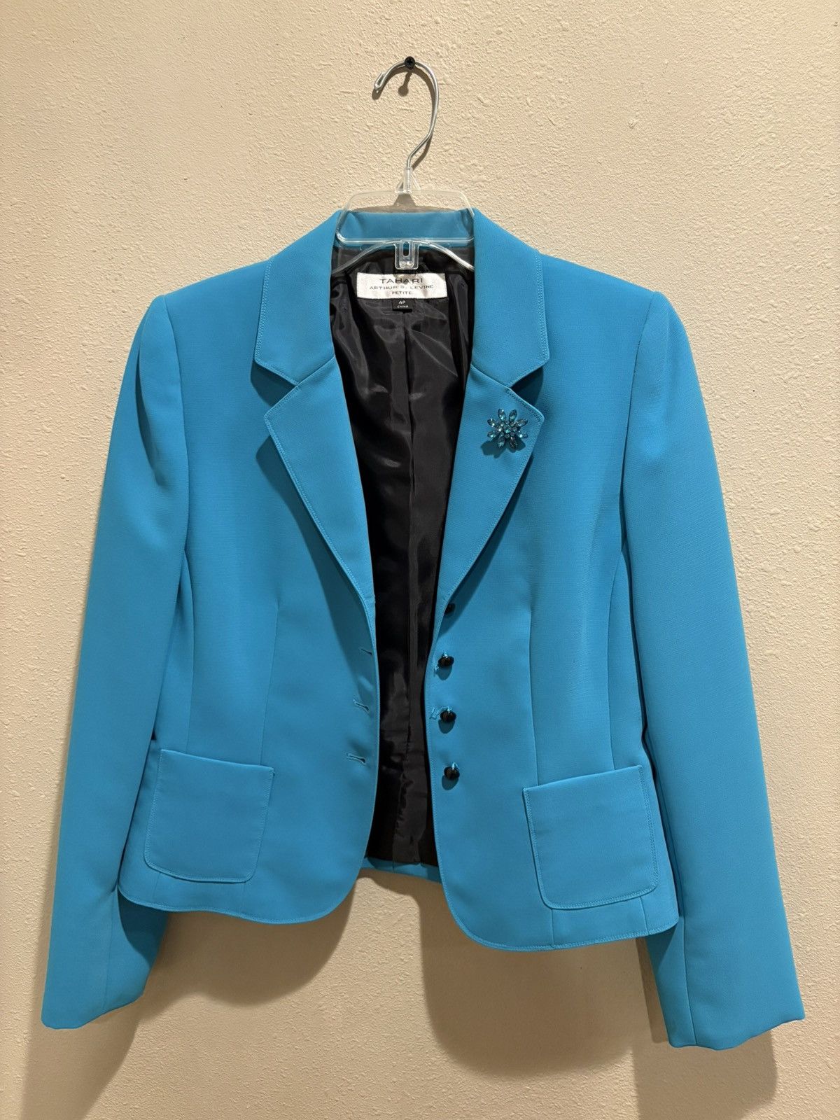 Elie Tahari Elegant Teal Women's Tagari Petite Blazer Size S / US 4 / IT 40 - 1 Thumbnail