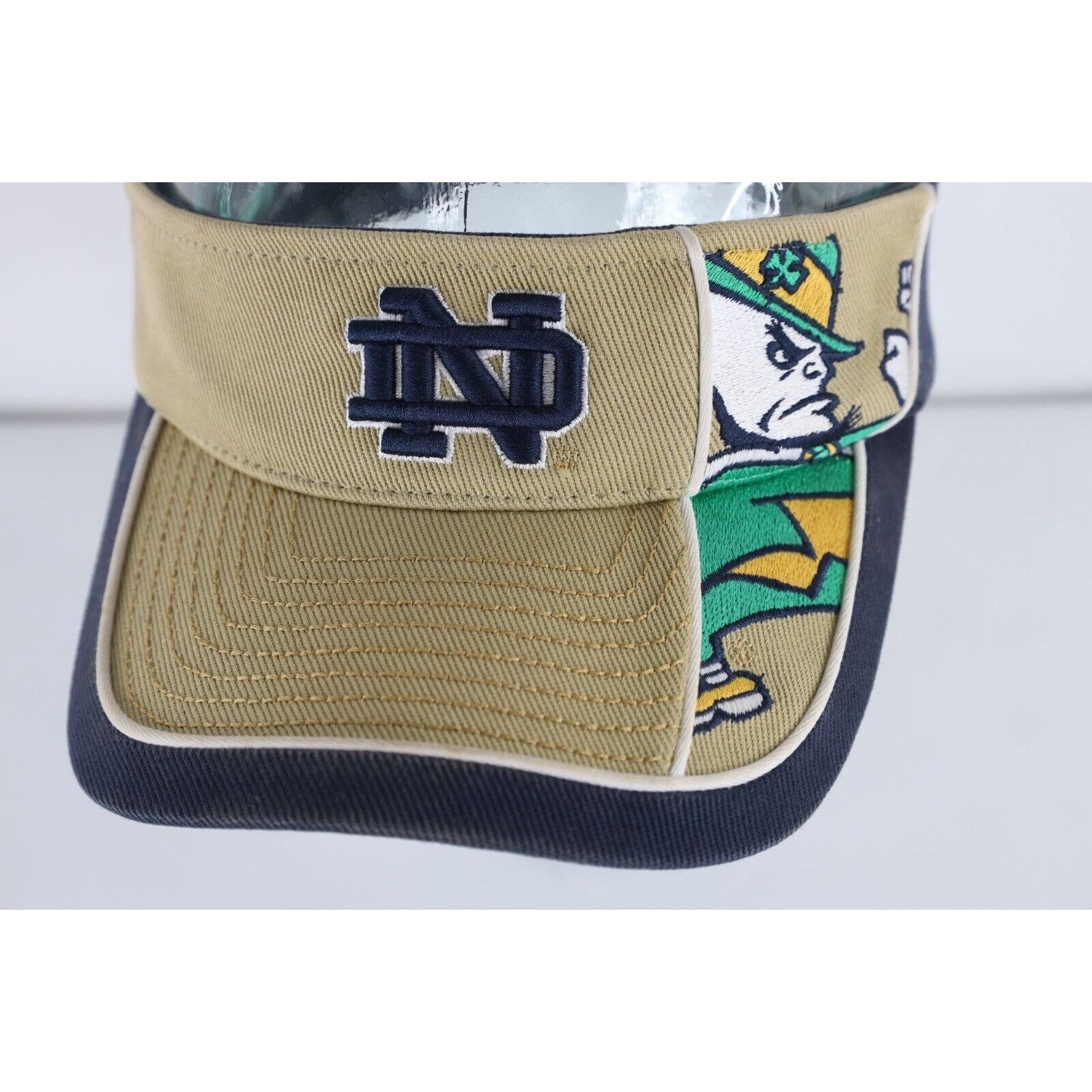 Vintage Vintage 90s Distressed Big Logo Notre Dame University Visor Size ONE SIZE - 2 Thumbnail