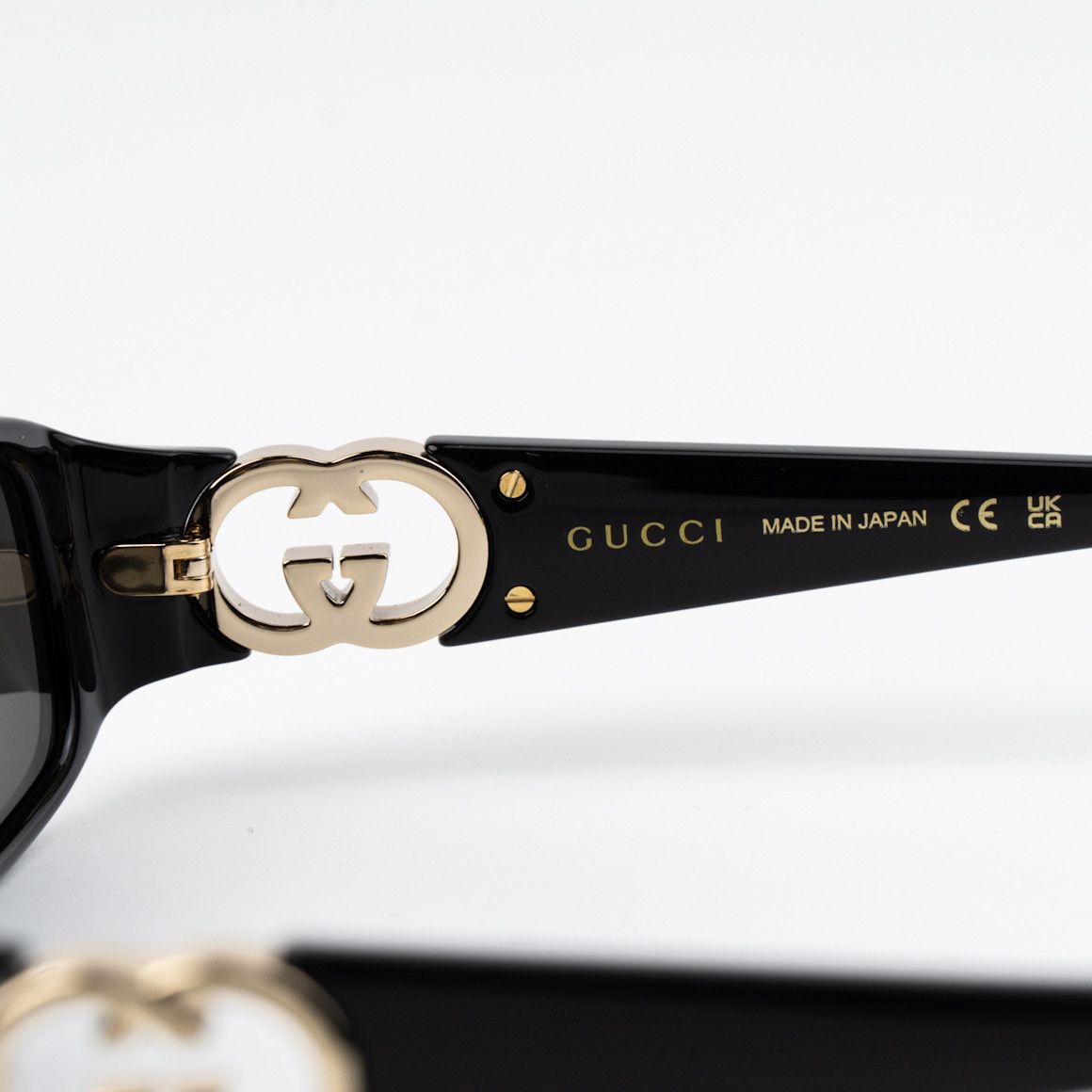 Gucci NEW Gucci GG1661S 001 Black Grey Rectangle Unisex Sunglasses Size ONE SIZE - 7 Thumbnail