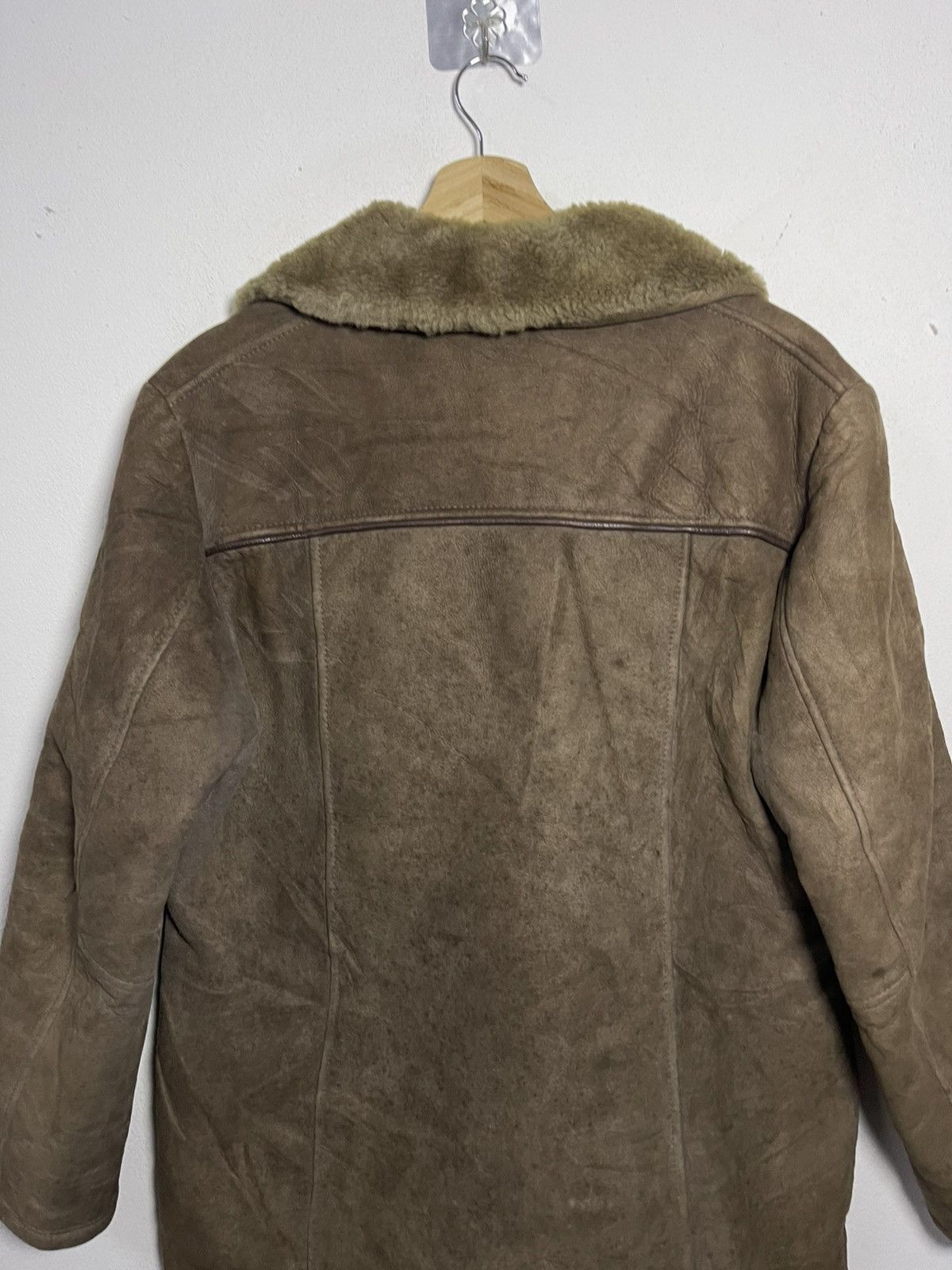 Vintage Vintage Brown Suede Genuine Sheepskin Shearling Rancher Coat Size US L / EU 52-54 / 3 - 11 Thumbnail