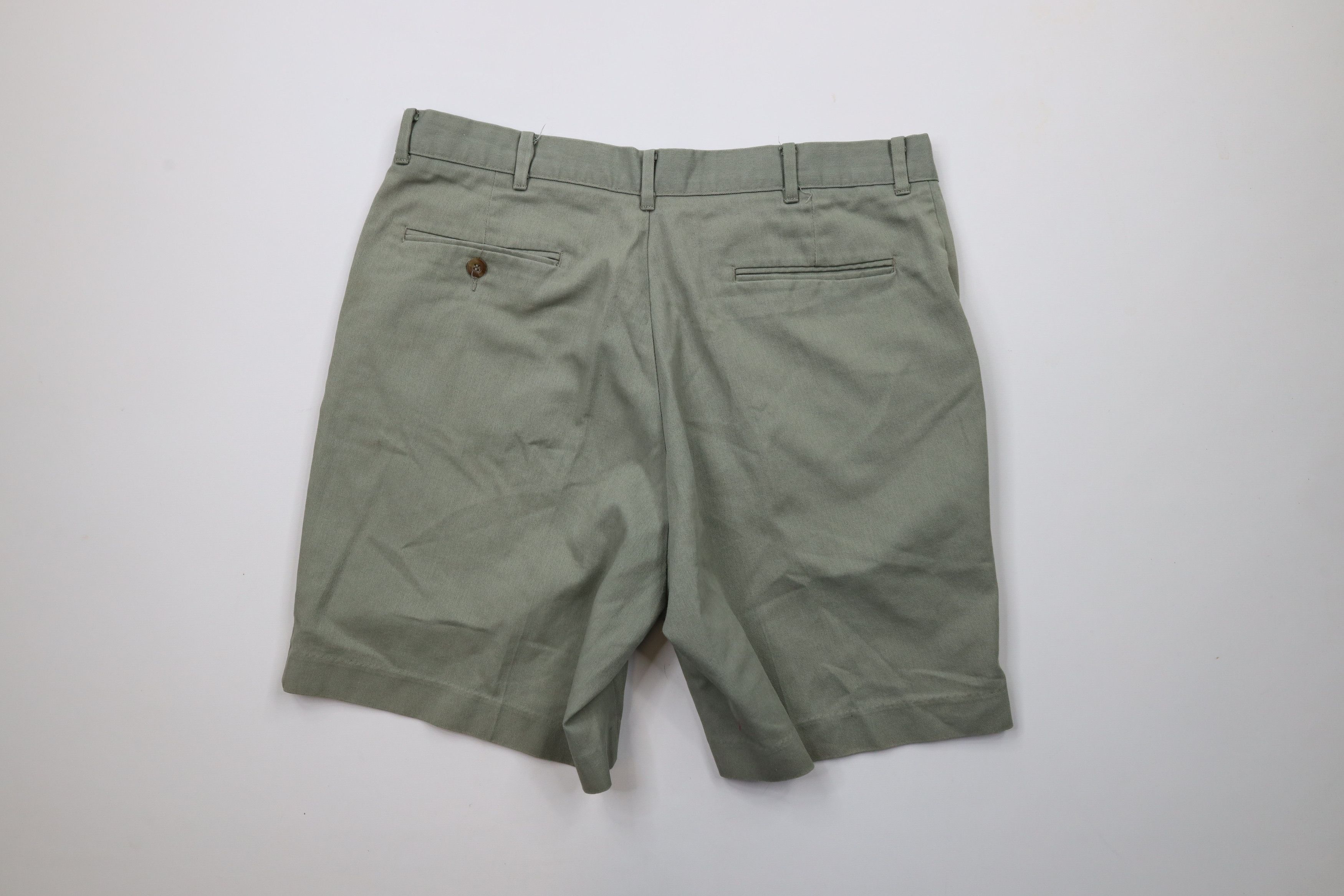 Vintage Vintage 90s Streetwear Blank Above Knee Chino Shorts Green Size US 34 / EU 50 - 9 Thumbnail