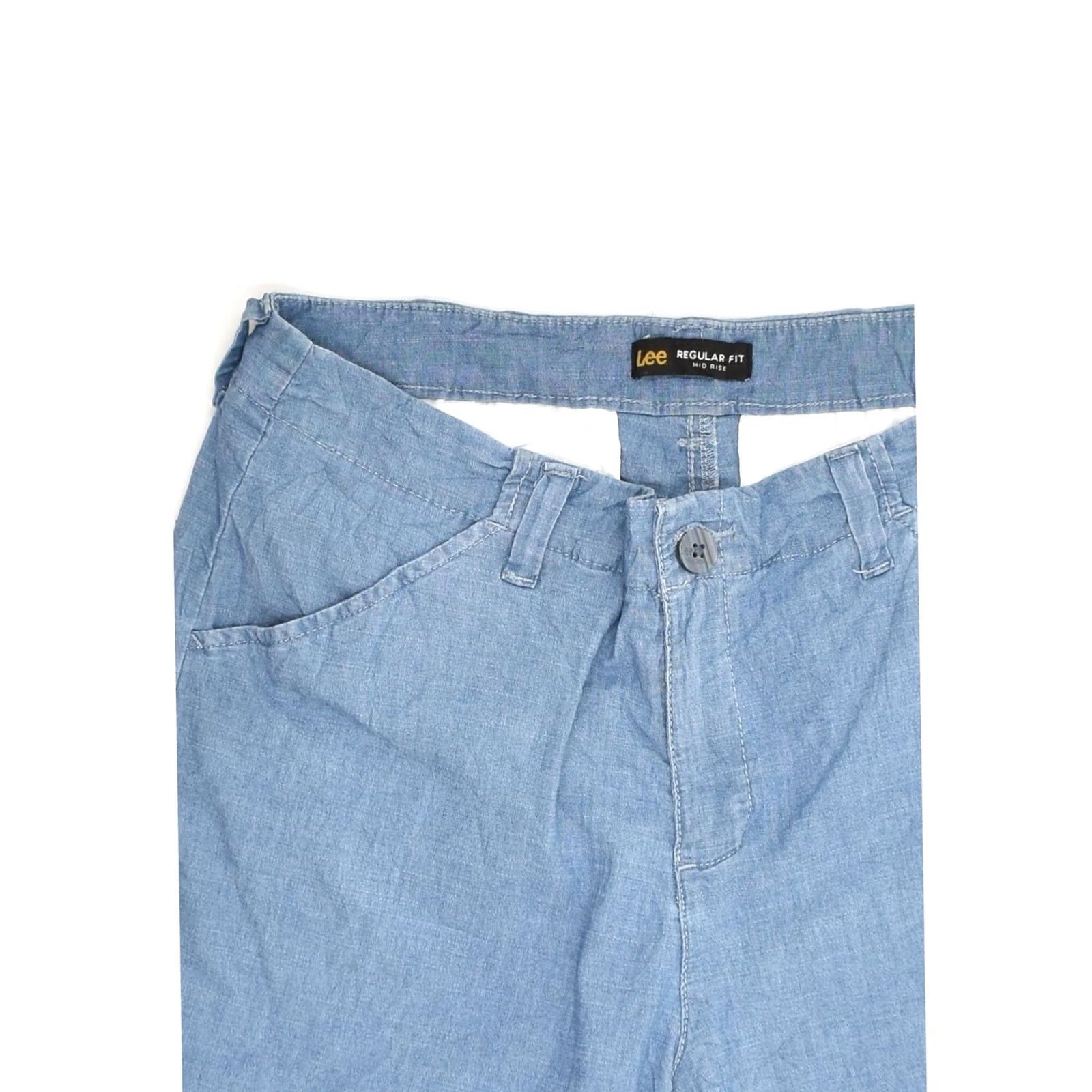 Lee LEE Womens Mid Rise Regular Fit Casual Shorts US 10 Large W32 Blue Cotton WC05 Size 36" / US 14 / IT 50 - 3 Thumbnail