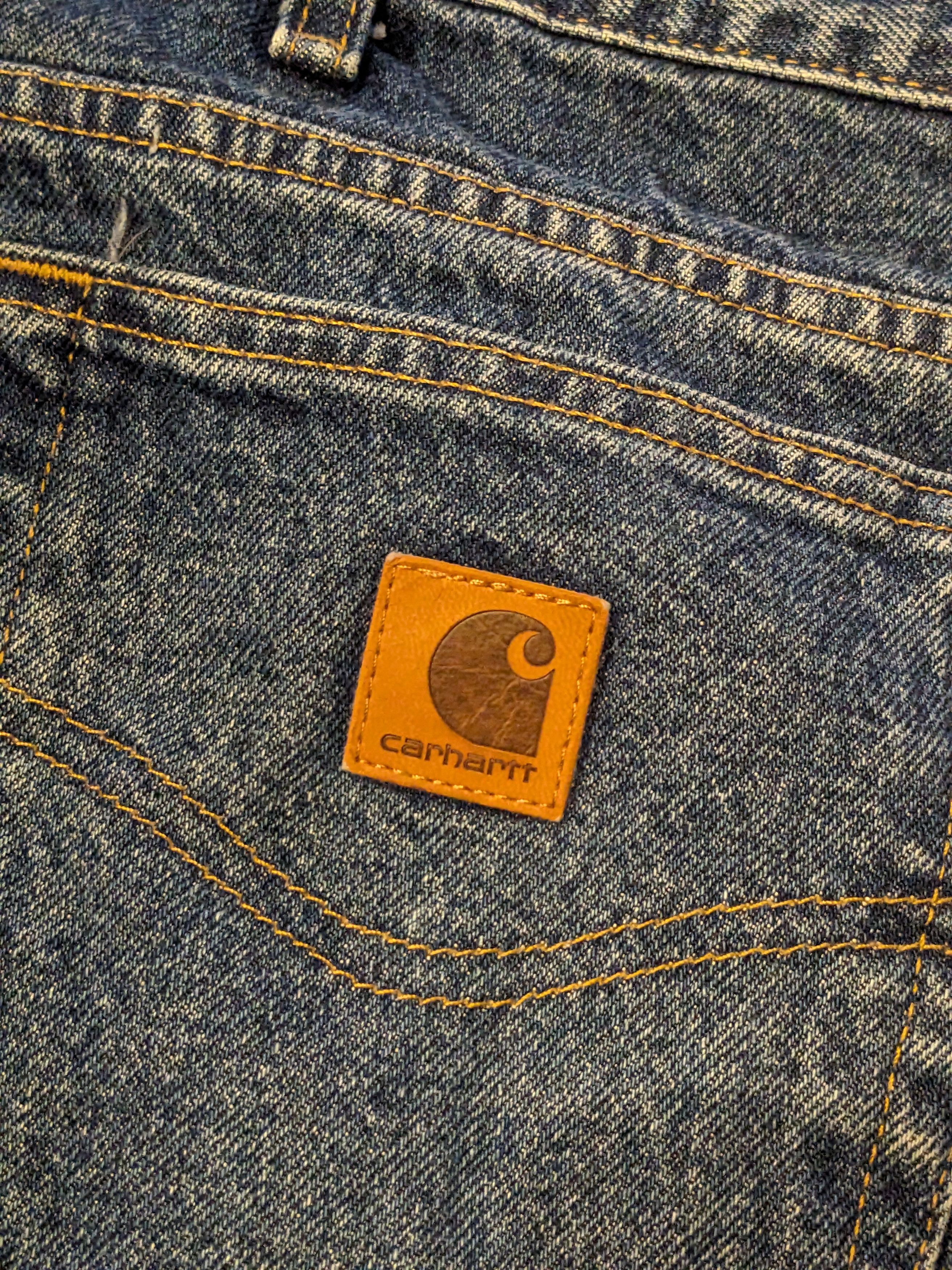 Carhartt × Vintage Vintage Carhartt 42 x 30 Flannel Lined Relaxed Denim Jeans Size US 42 / EU 58 - 2 Thumbnail