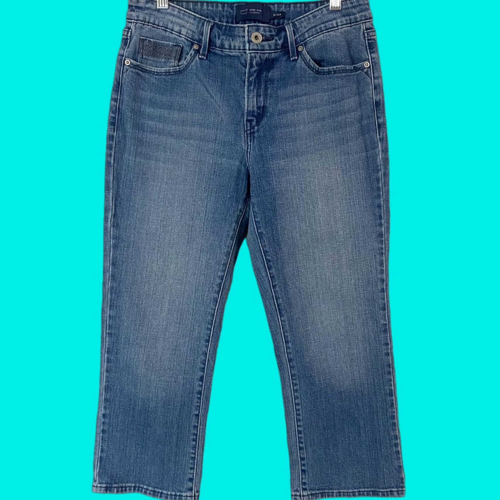 VINTAGE Levi\'s Demi Curve Capri Jeans Blue 28 Women\'s Denim 5-Pocket Stretch Mid Rise