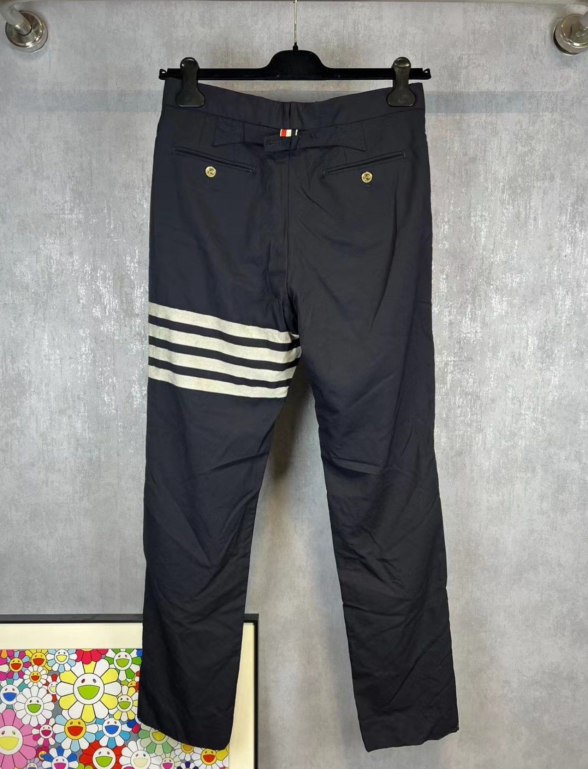 Thom Browne THOM BROWNE1Dark Blue Four-Bar Trousers 2502-Nextarrow Size US 28 / EU 44 - 2 Thumbnail