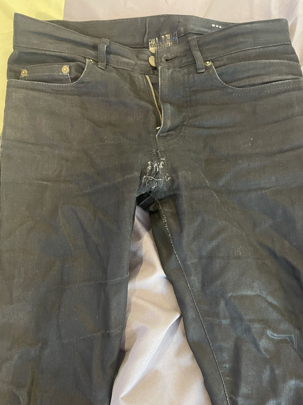 Yves Saint Laurent Saint Laurent black wax denim jeans Size US 28 / EU 44 - 1 Thumbnail