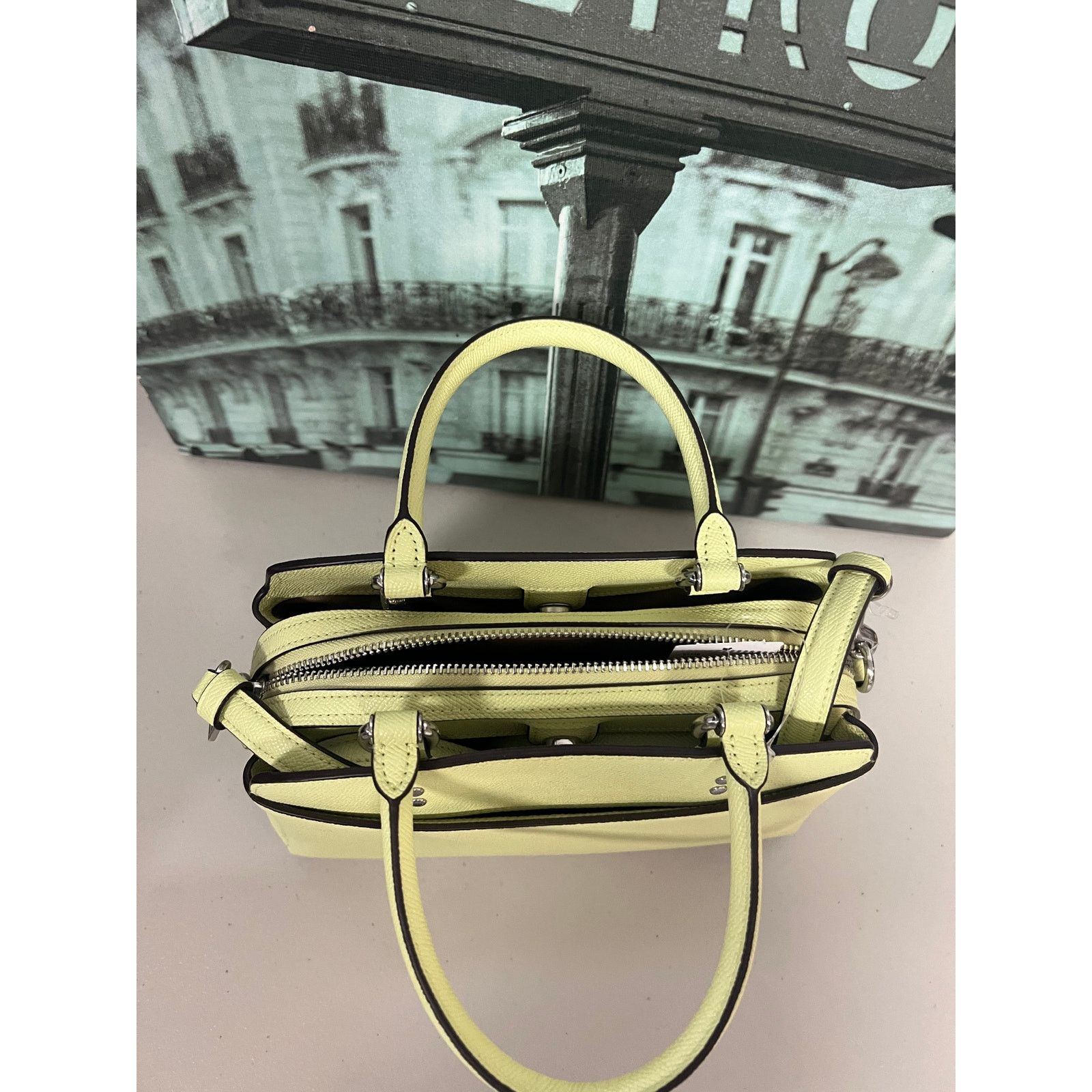 Coach Coach 91146 Mini Lillie Leather Carryall IN Pale Lime Size ONE SIZE - 5 Thumbnail