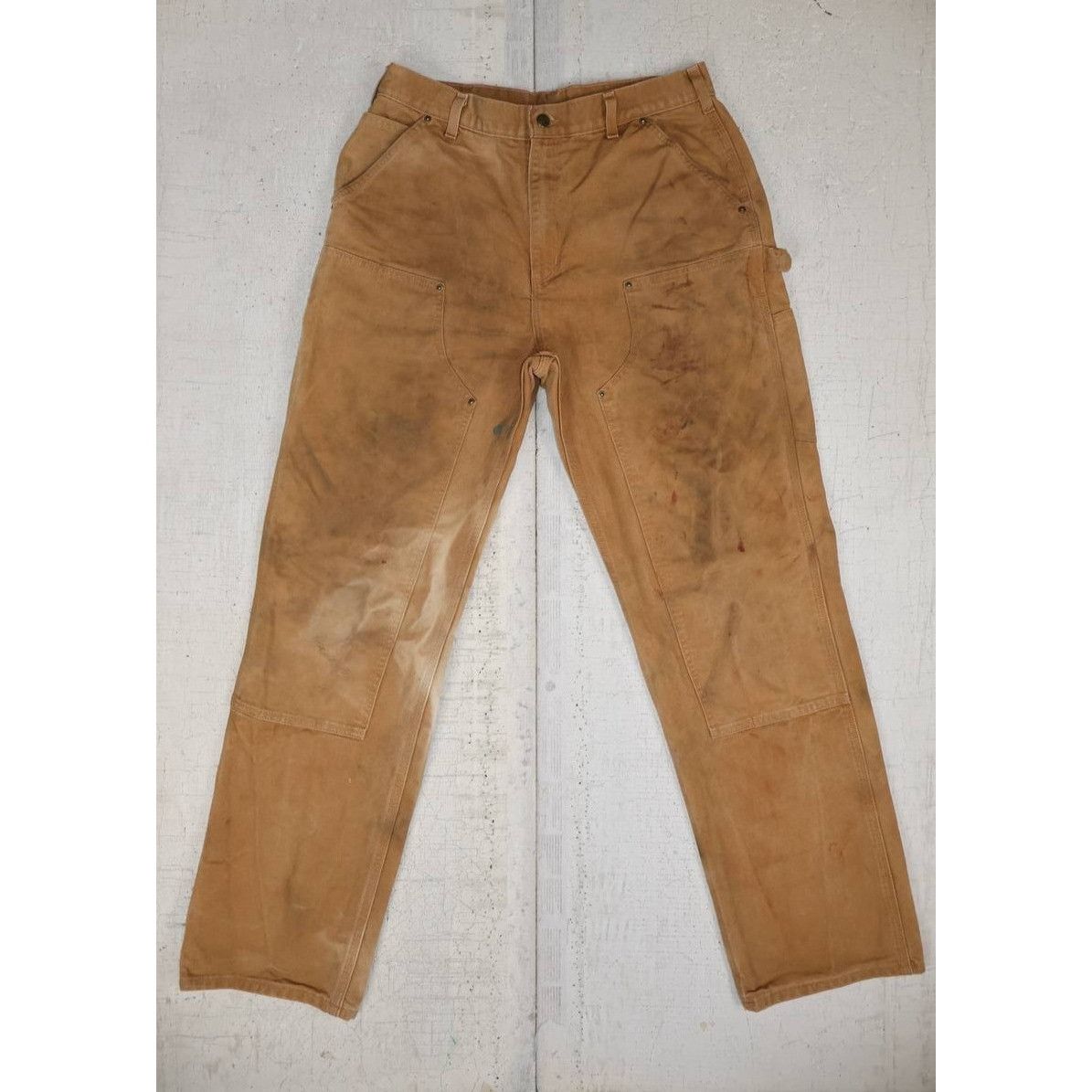 Carhartt B04 NAT Natural Drill Double Knee Pants 34x32 | Grailed