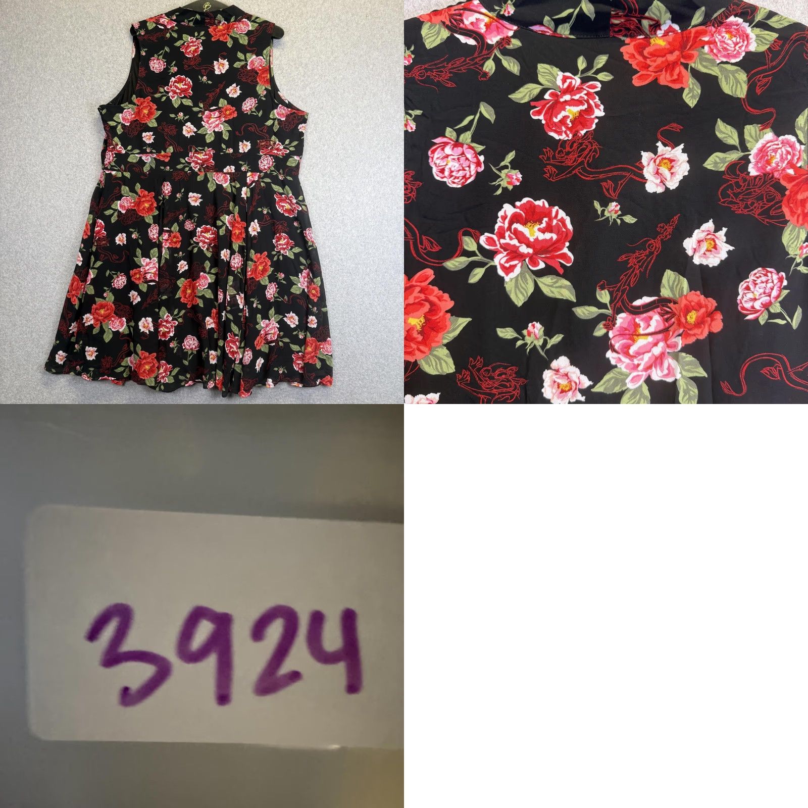 Torrid Torrid X Disney Dress A-Line Mini Black Pink Floral Women’s 20 Plus Size Torrid Women’s Size 20 Plus A-Line Short Dress Mens? Size 3XL / US 20-22 - 8 Thumbnail