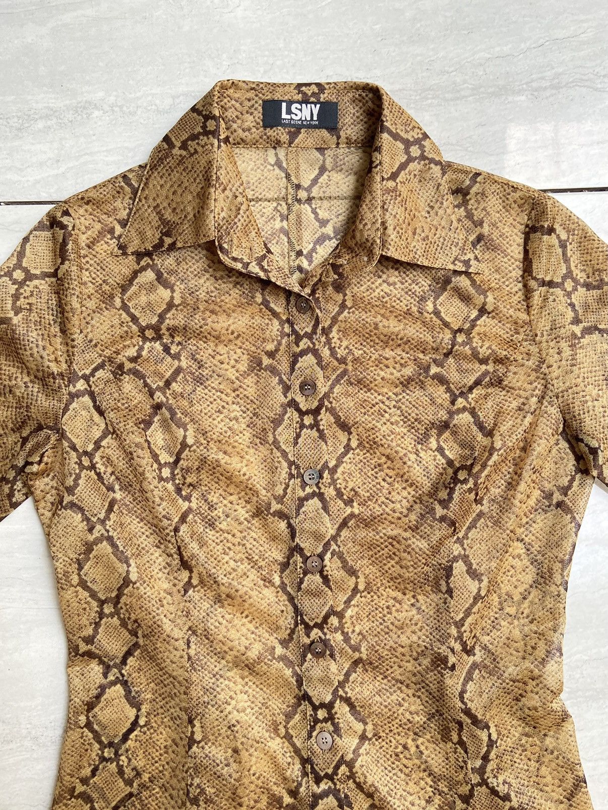 Designer × Japanese Brand Last Scene New York Snake Mesh Shirt Size S / US 4 / IT 40 - 8 Thumbnail