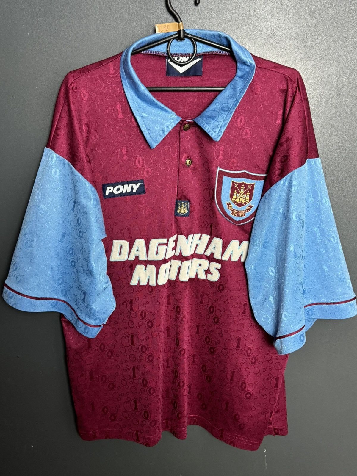 PONY West Ham United 95/97 Home Football Jersey Size US XL / EU 56 / 4 - 1 Thumbnail