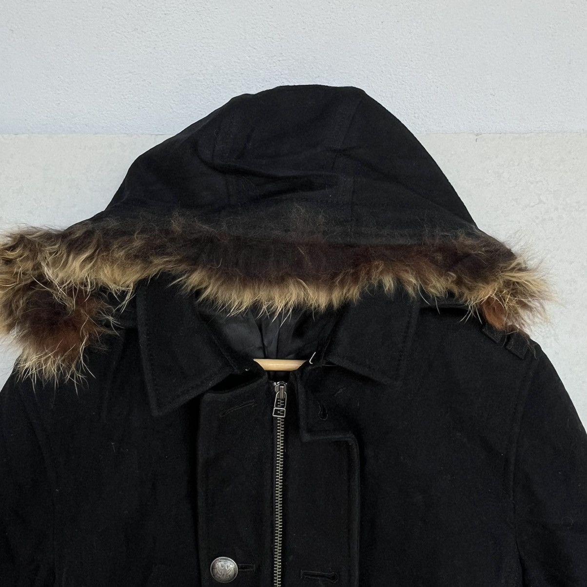Other Vintage Black Denim Jacket With Fur Hood Size M Size M / US 6-8 / IT 42-44 - 4 Thumbnail