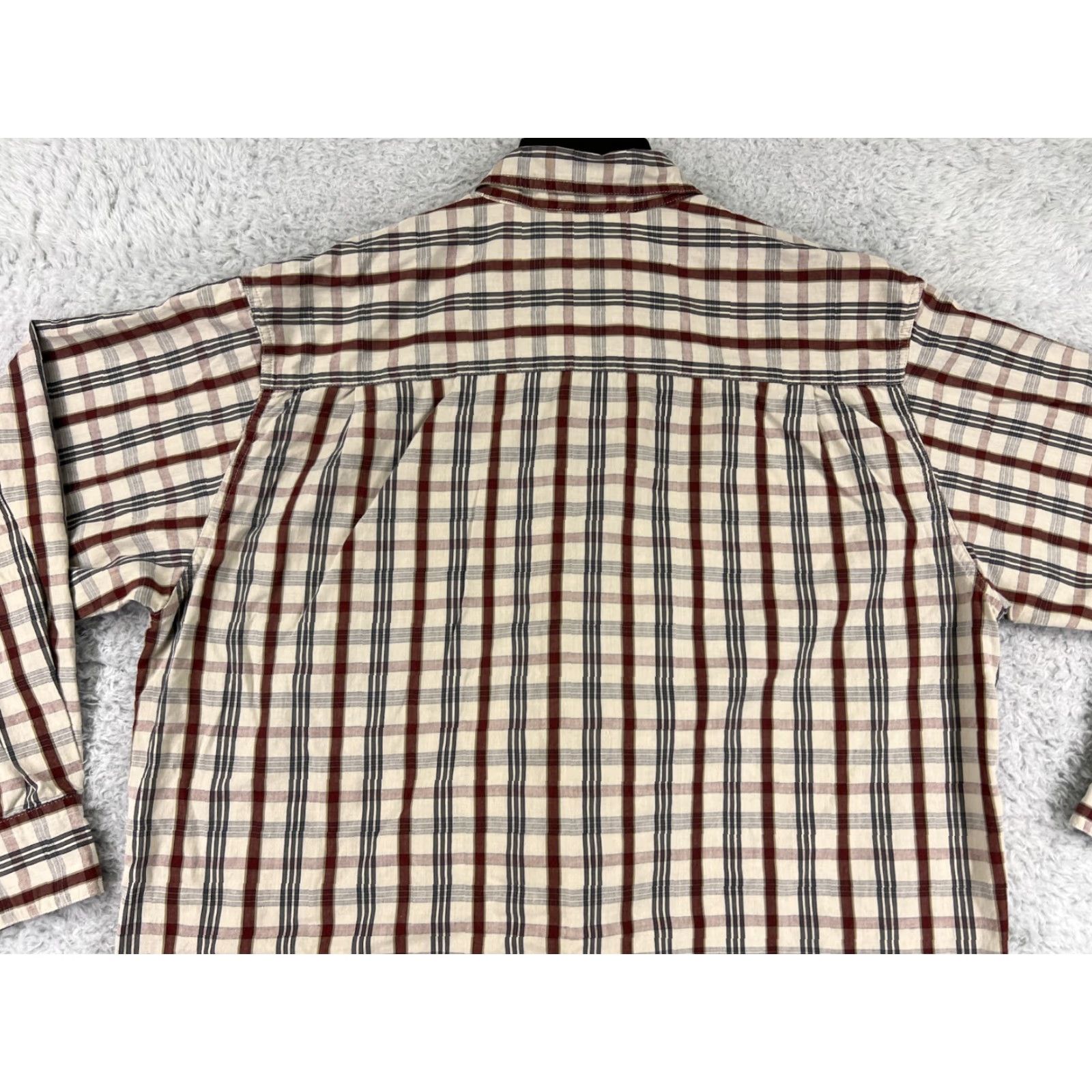 Vintage G.H. Bass & Co. Shirt Mens XL Beige Plaid Button-Down Cotton Long Sleeve with Pocket - Vintage? No; Regular Fit; Mens Clothing Size US XL / EU 56 / 4 - 6 Thumbnail