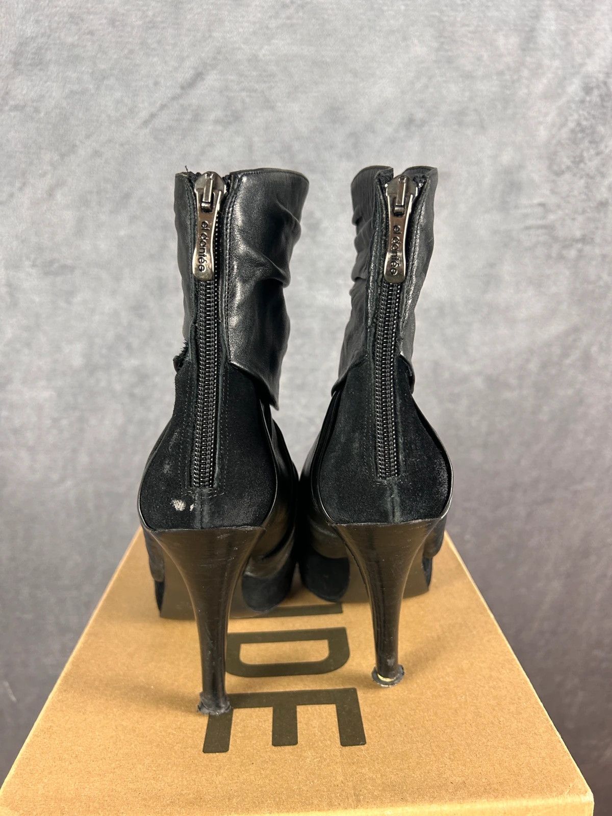 Faith Connexion Faith solo by el dantee heels boots black suede leather Size US 7 / IT 37 - 3 Thumbnail