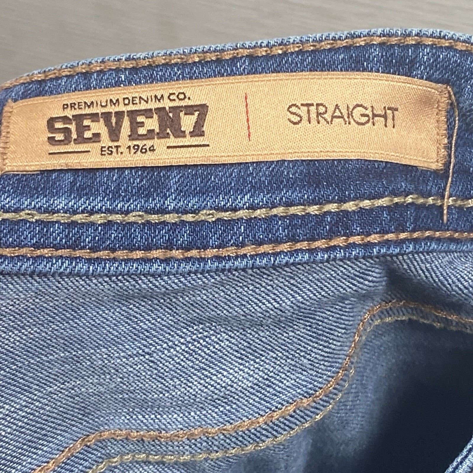 Seven 7 Seven7 Jeans Men’s (Fits 37x30) Straight Fit Medium Wash Size US 36 / EU 52 - 3 Thumbnail