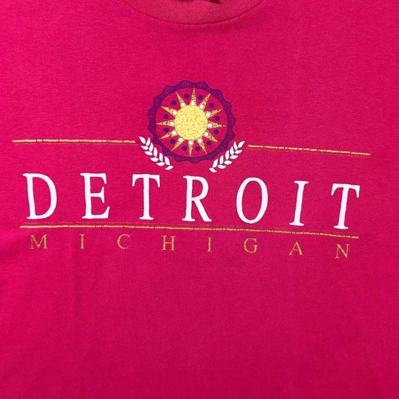 TEE JAYS Vintage Teejays Detroit Michigan Tourist Souvenir Single Stitch T-Shirt XL Red Mens Shirt Graphic 90s Logo Size US XL / EU 56 / 4 - 4 Thumbnail