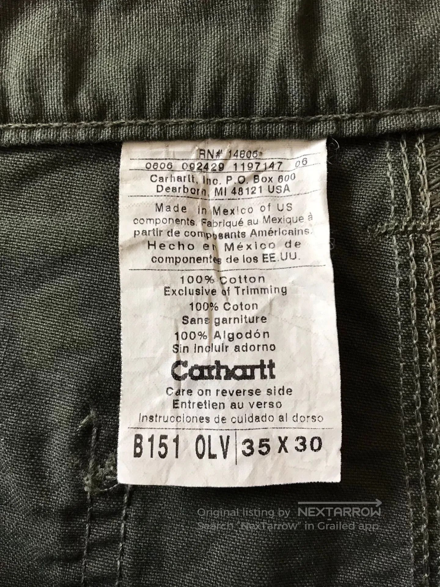 Carhartt Carhartt B151 Canvas Work Pants W35L30. Size US 35 - 9 Thumbnail