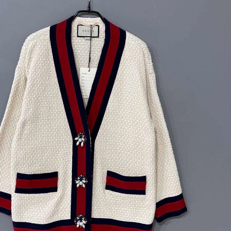 Gucci Gucci Heavy industry diamond buckle striped woven cardigan Size XS / US 0-2 / IT 36-38 - 2 Thumbnail