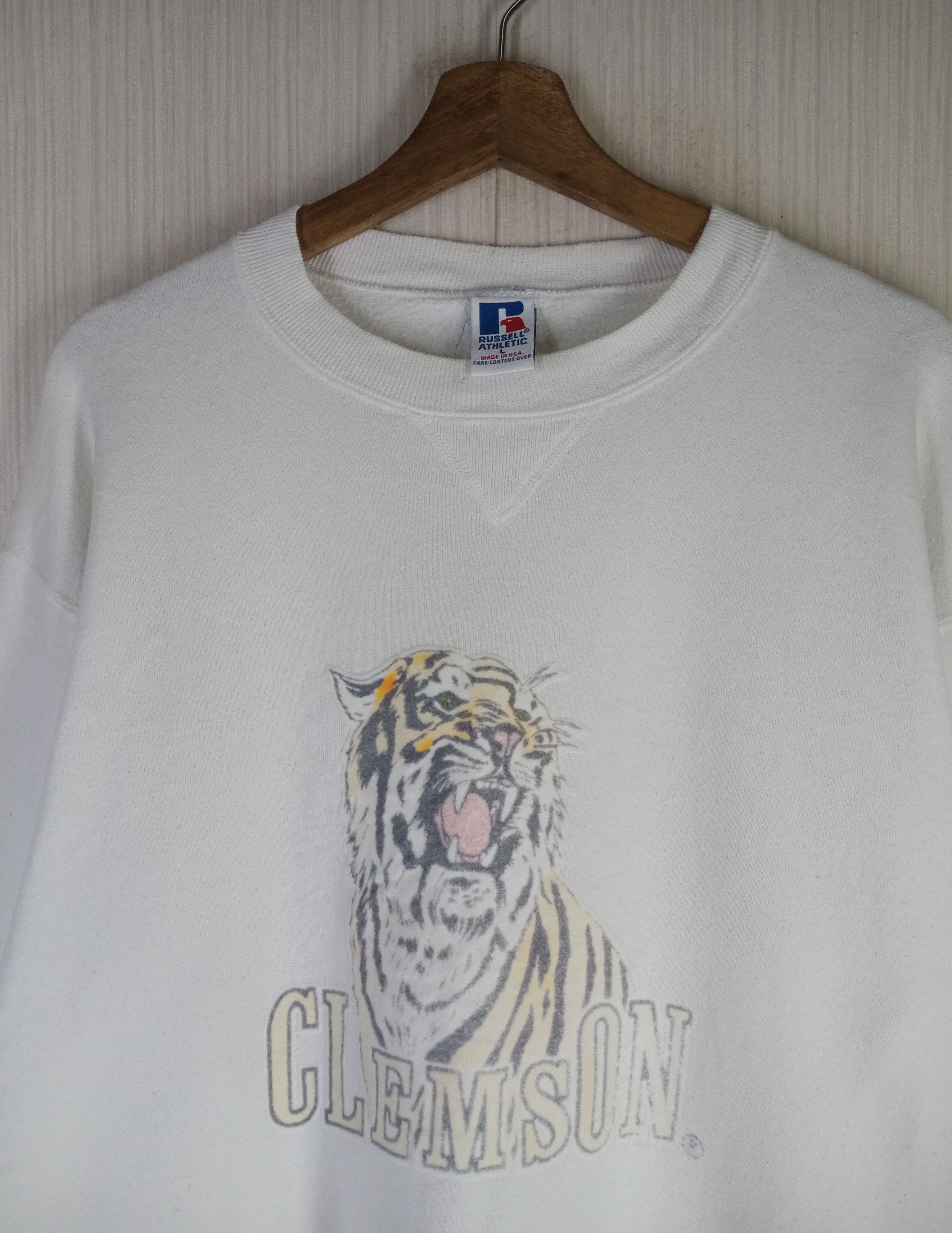 Russell Athletic Rare Vintage 80s Clemson University Sweatshirt Size US L / EU 52-54 / 3 - 2 Thumbnail