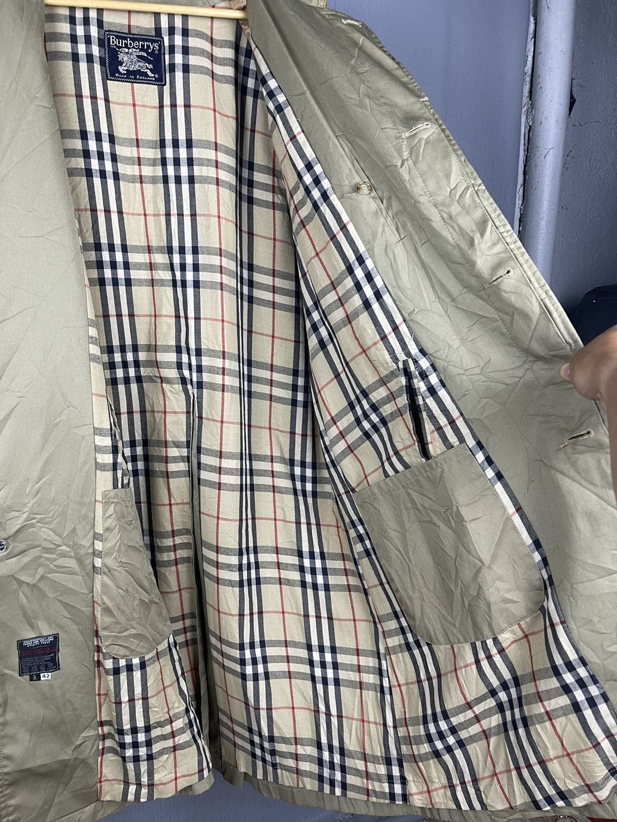 Vintage BURBERRY POLAND Nova Check Trench Coat Casual