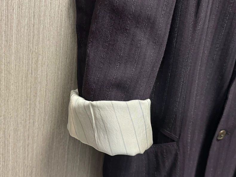Yohji Yamamoto Yohji Yamamoto size m 94 SS rayon dark weave suit 2502-Nex Size 36R - 5 Thumbnail