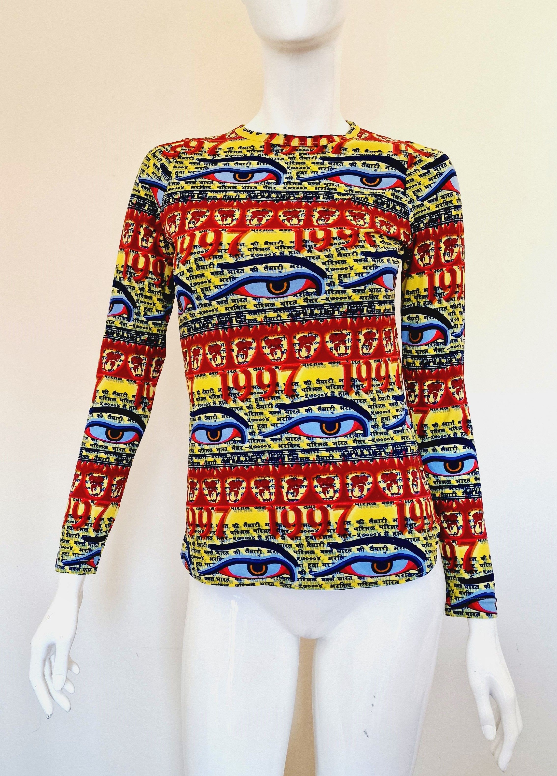 Jean Paul Gaultier Jean Paul Gaultier Tibet 1997 Buddha Eye T-shirt Top Tee Size M / US 6-8 / IT 42-44 - 2 Thumbnail