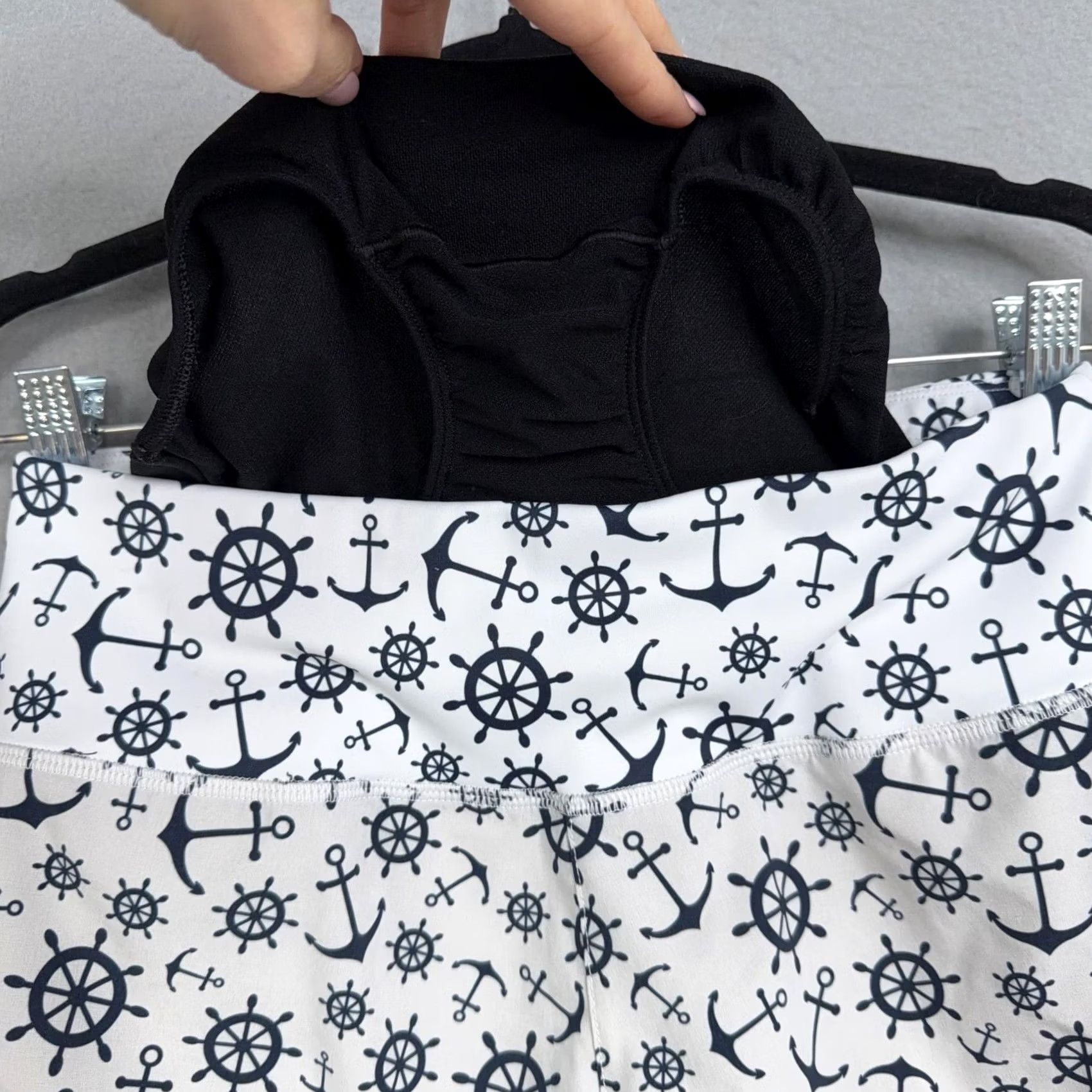 Nautica Zoot Womens Small White Nautical Lined Running Athletic Shorts Sophie Watts Pockets Geometric Size 28" / US 6 / IT 42 - 3 Thumbnail
