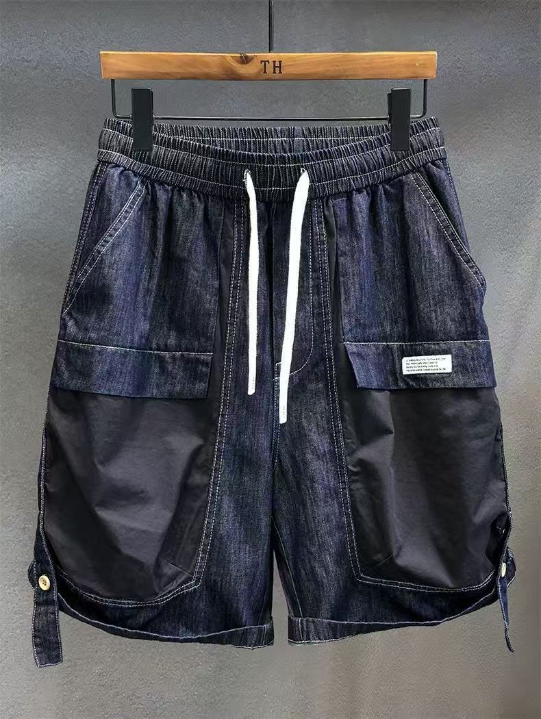 Vintage Denim & Woven Hybrid Cargo Shorts Size US 30 / EU 46 - 2 Thumbnail
