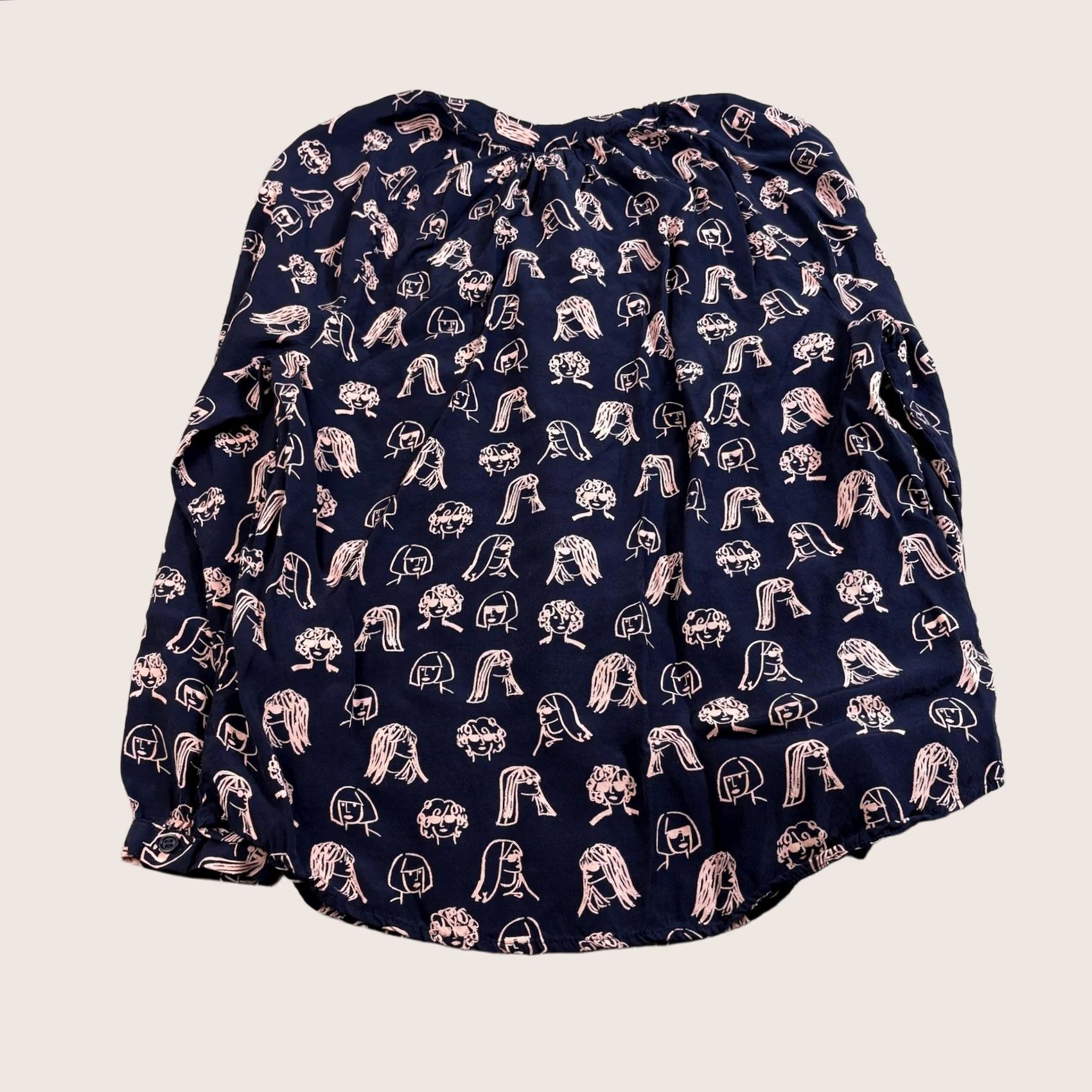 Boden Boden Shirt Women 8 UK 12 Button Blue Faces Long Sleeve Top Artsy Novelty Twee Size M / US 6-8 / IT 42-44 - 1 Thumbnail