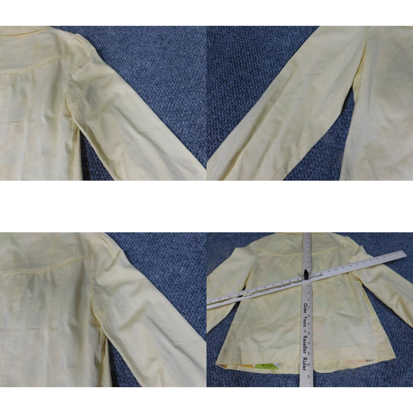 Vintage Coco and Chase Jacket Womens S Yellow Denim Cotton Lining Fur Trim Full Zip Lightweight Casual Fall Spring Size S / US 4 / IT 40 - 9 Thumbnail