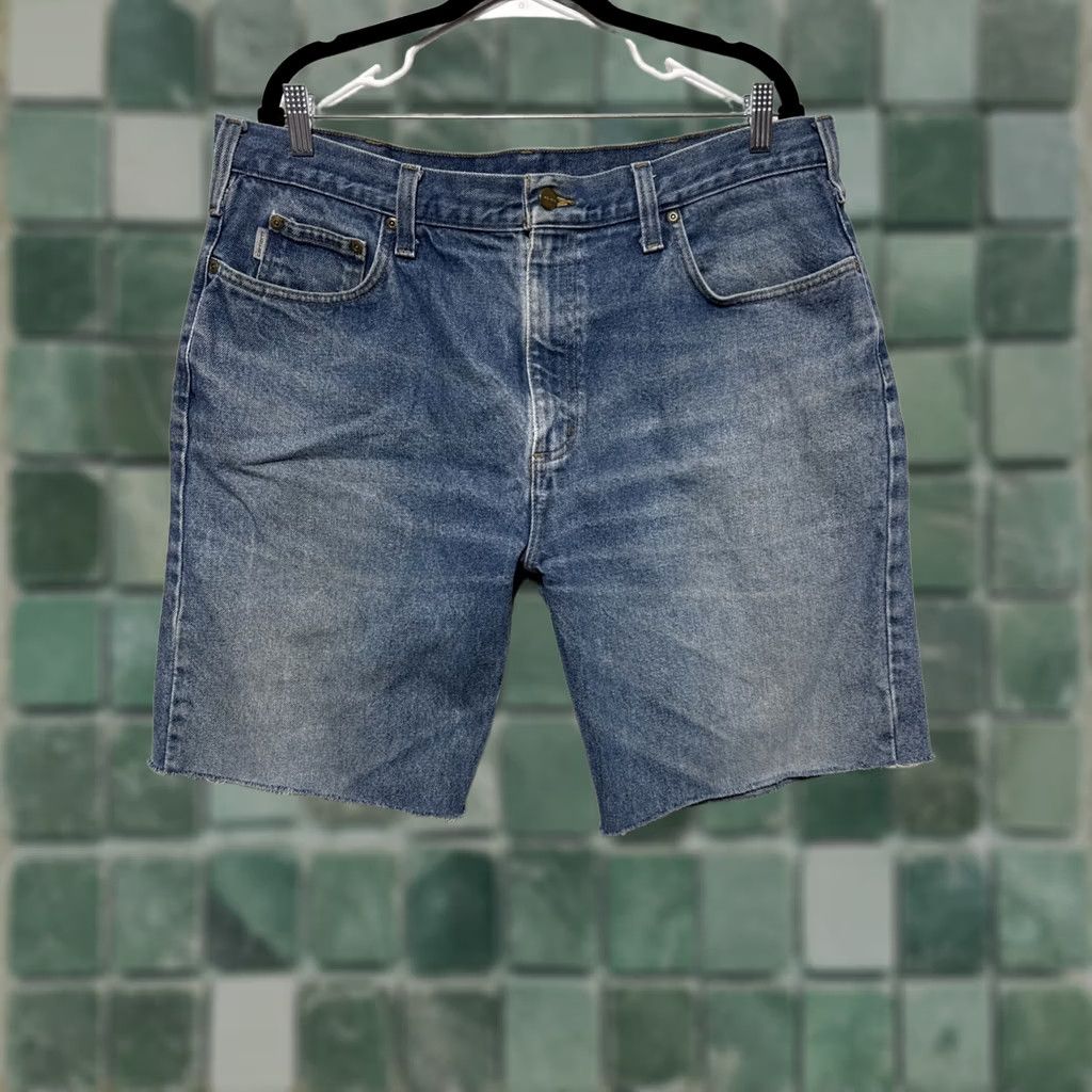 Carhartt Carhartt B460 DVB Relaxed Fit Blue Denim Cut-off Jorts Men’s 44 Regular Inseam 9" Blue Denim Workwear Vintage: No Mens Size US 44 / EU 60 - 1 Thumbnail