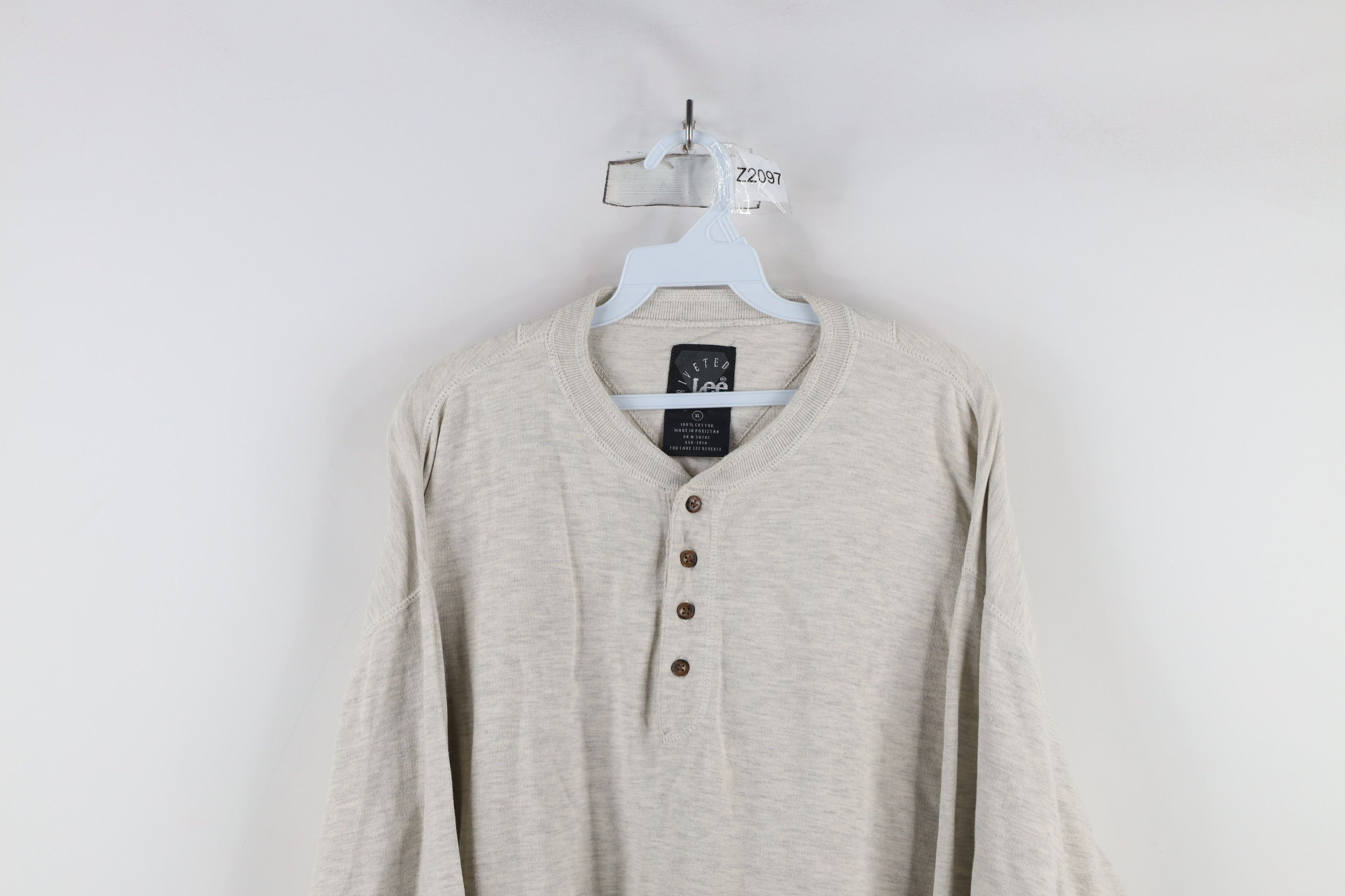 Lee × Vintage Vintage 90s Lee Riveted Baggy Long Sleeve Henley T-Shirt Size US XL / EU 56 / 4 - 2 Thumbnail